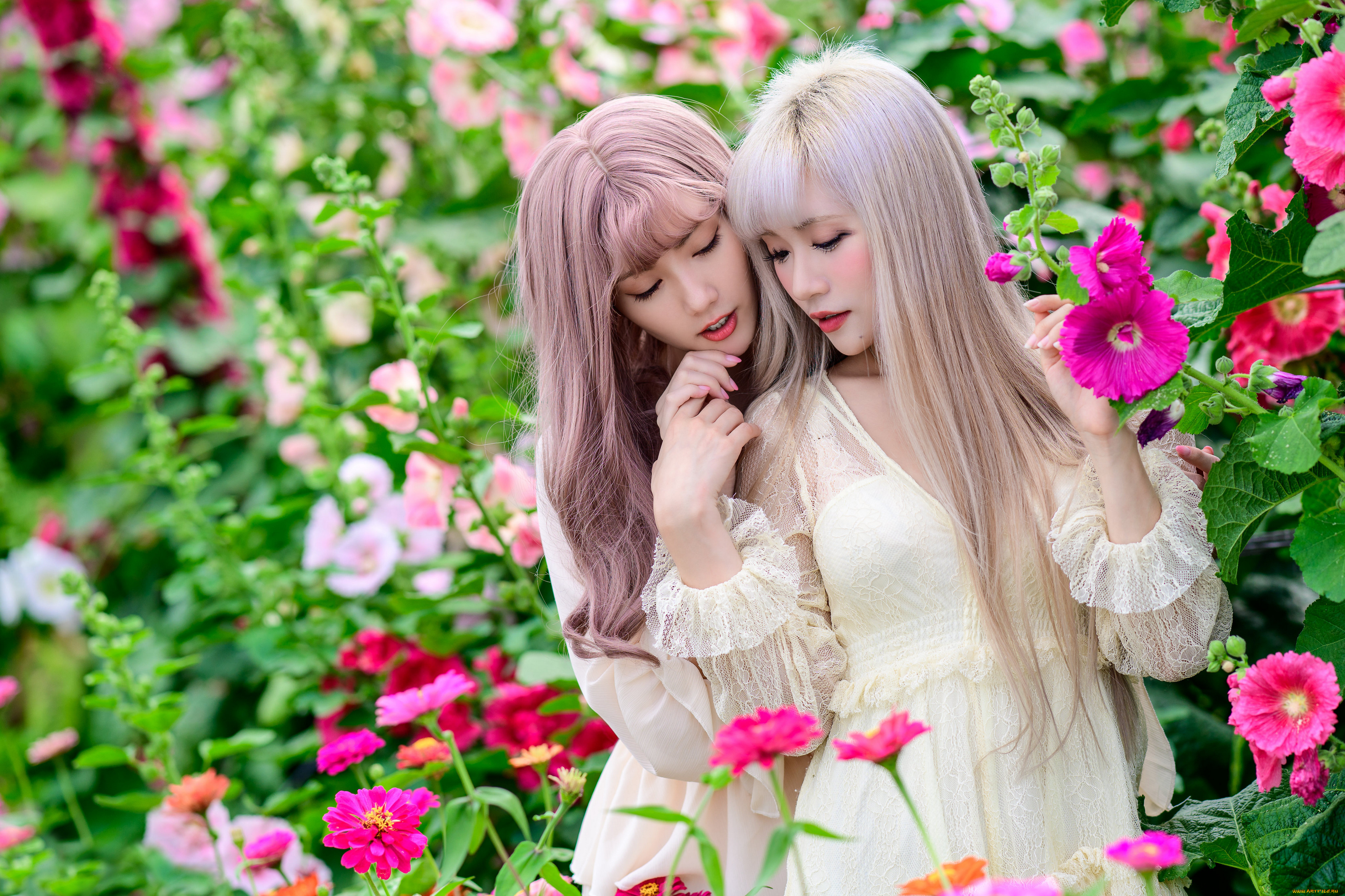 две, девушки, вместе, девушки, -, азиатки, красивые, супер, секси, няшки, нежные, классные, модницы, лапочки