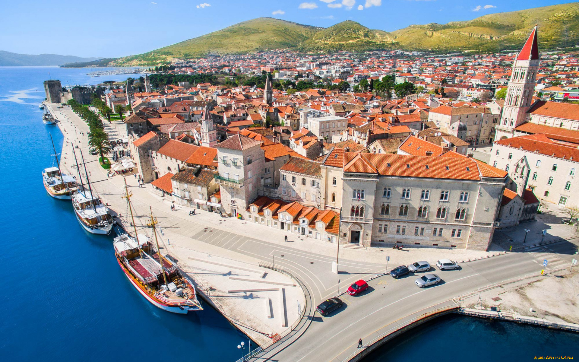 trogir, croatia, города, -, панорамы