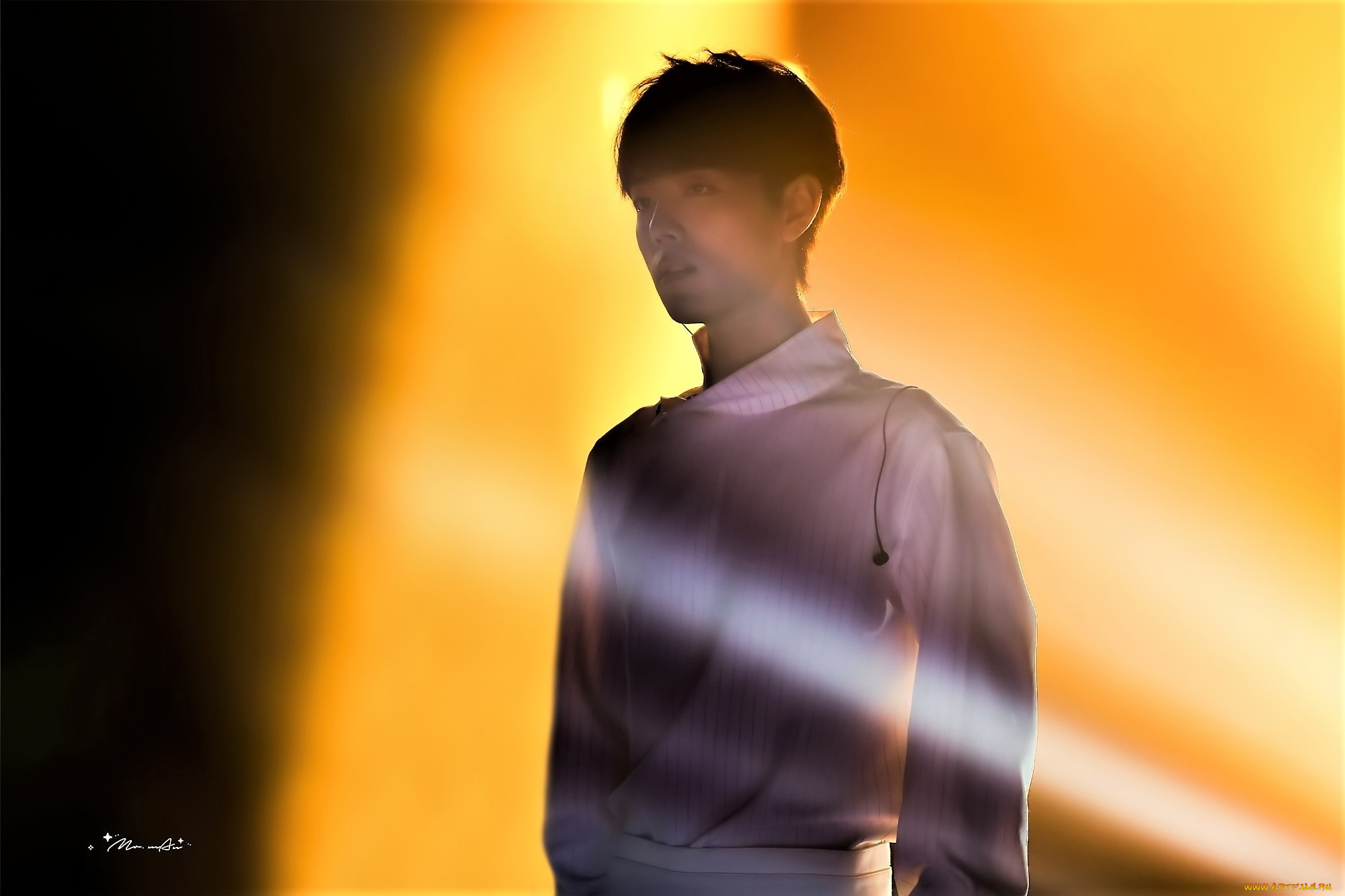 мужчины, xiao, zhan, актер, рубашка, луч