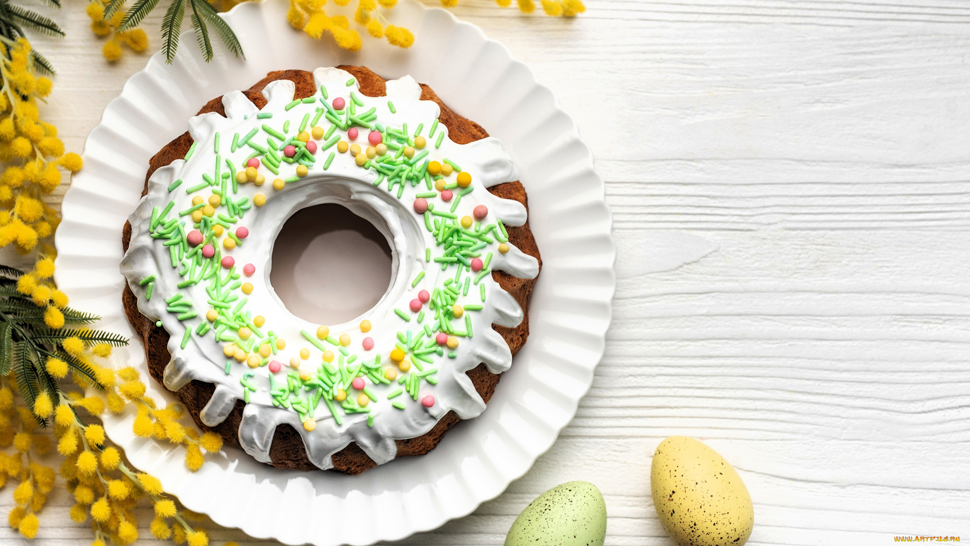 праздничные, пасха, мимоза, кекс, тарелка, яйца