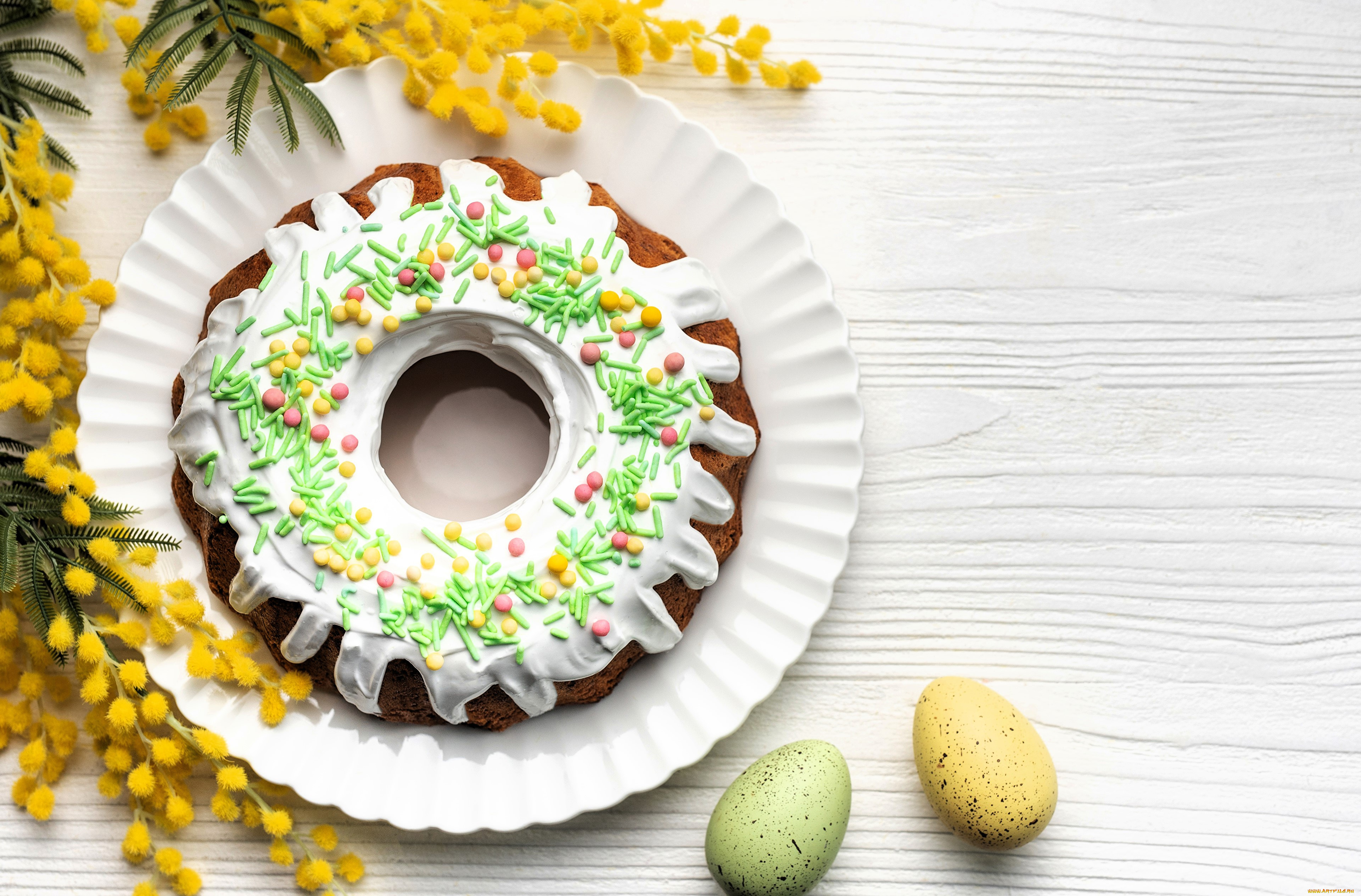 праздничные, пасха, мимоза, кекс, тарелка, яйца