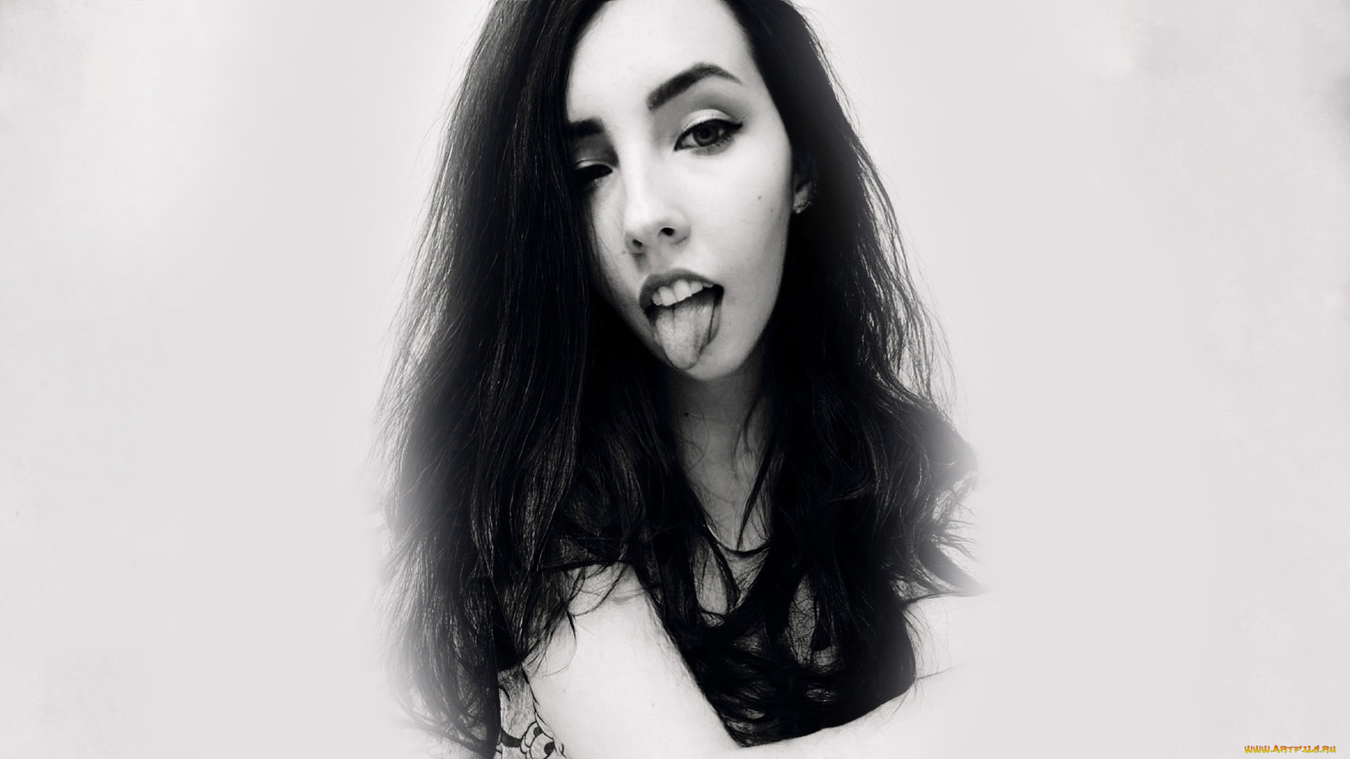 девушки, -, черно-белые, красивая, девушка
