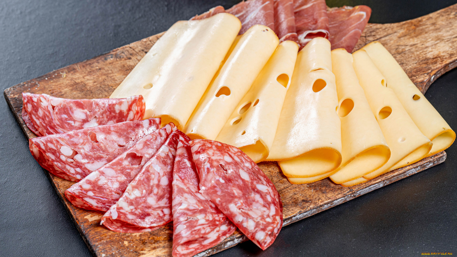 еда, разное, сыр, колбаса, салями, ветчина, ломтики