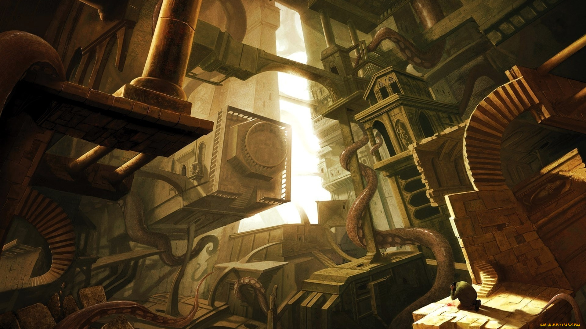 фэнтези, иные, миры, , иные, времена, человек, город, механизмы, щупальца