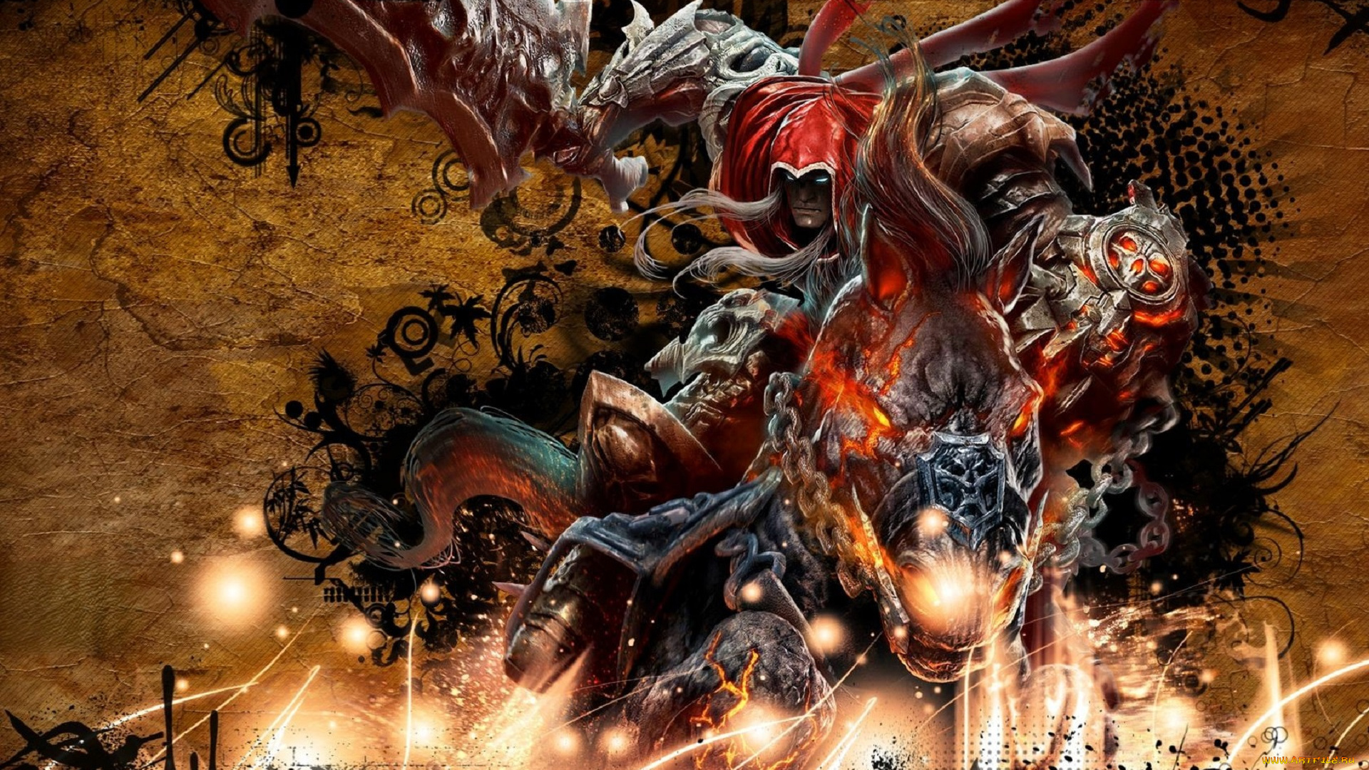 видео, игры, darksiders, , wrath, of, war, персонаж, броня, цепи, оружие