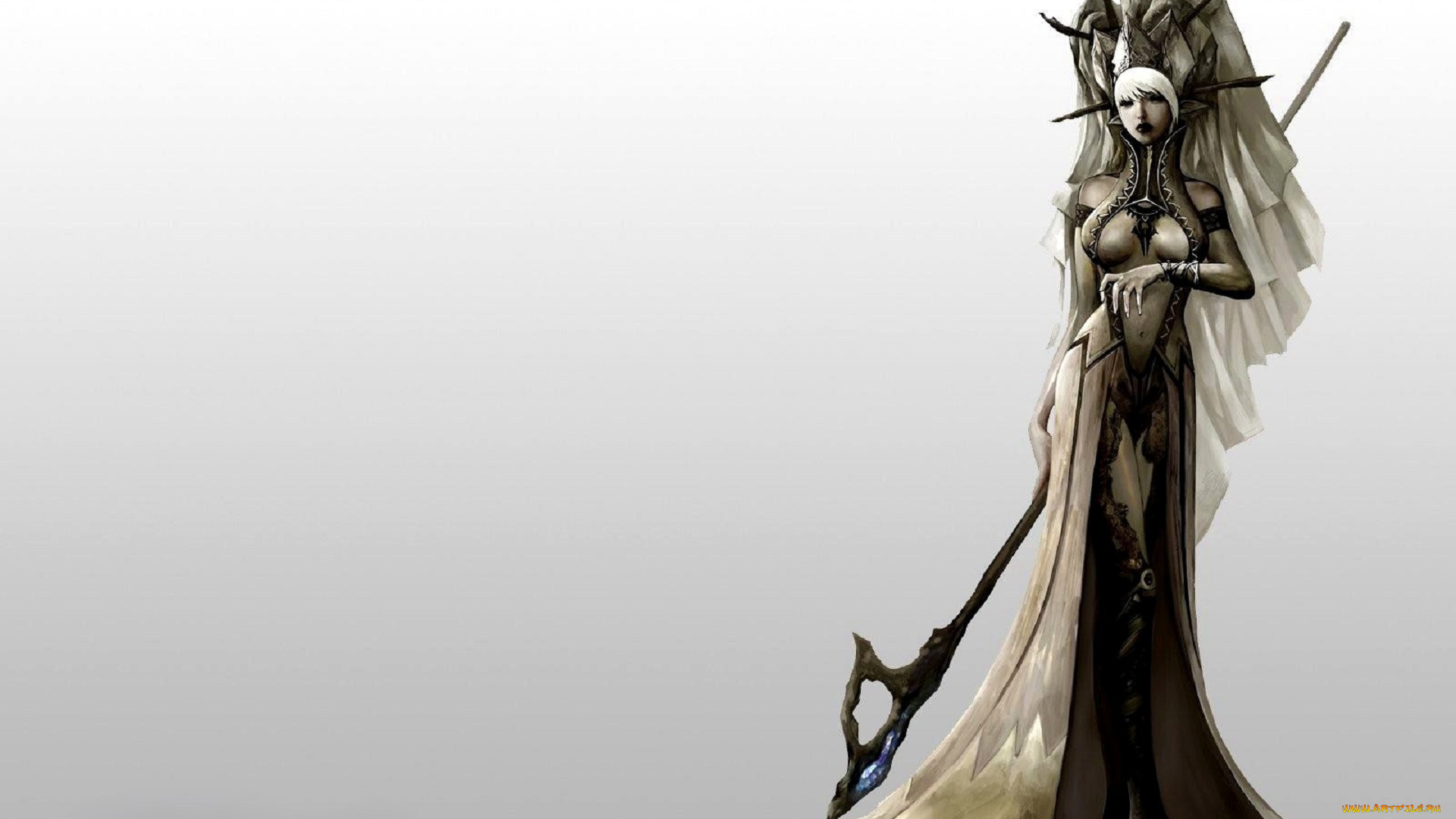 видео, игры, lineage, ii, , the, chaotic, chronicle, девушка, наряд, посох