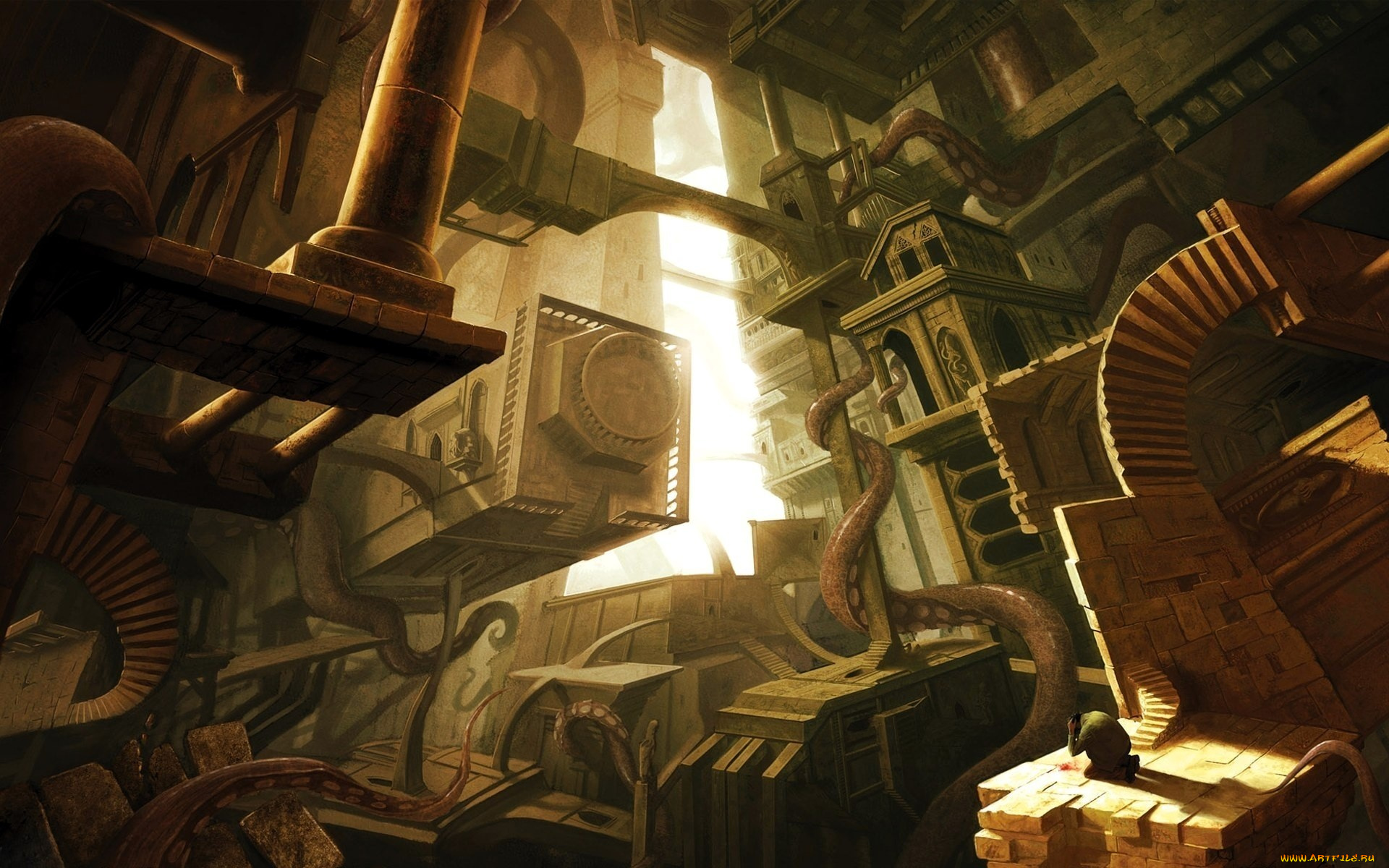 фэнтези, иные, миры, , иные, времена, человек, город, механизмы, щупальца