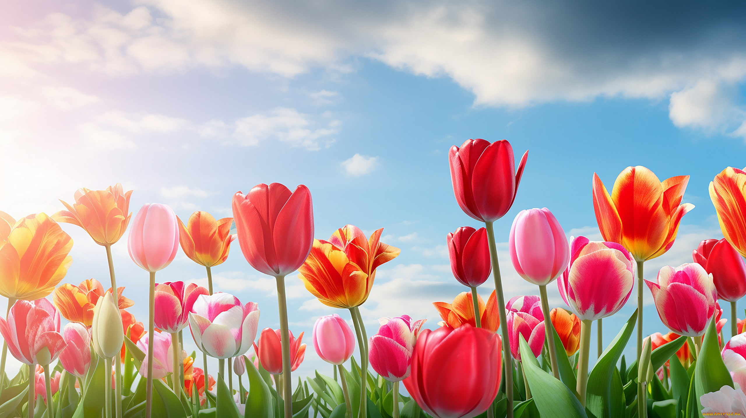 разное, компьютерный, дизайн, тюльпаны