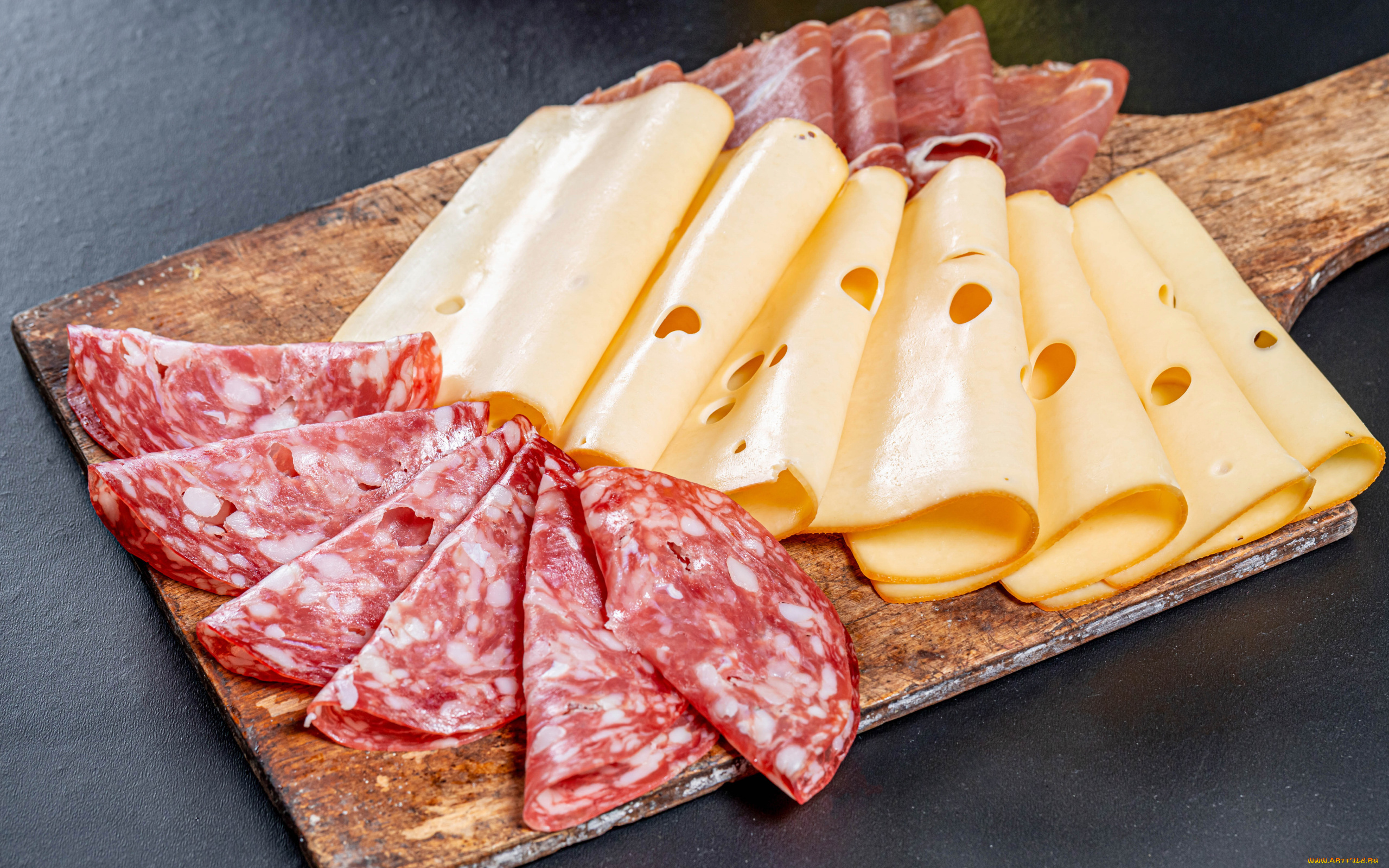 еда, разное, сыр, колбаса, салями, ветчина, ломтики