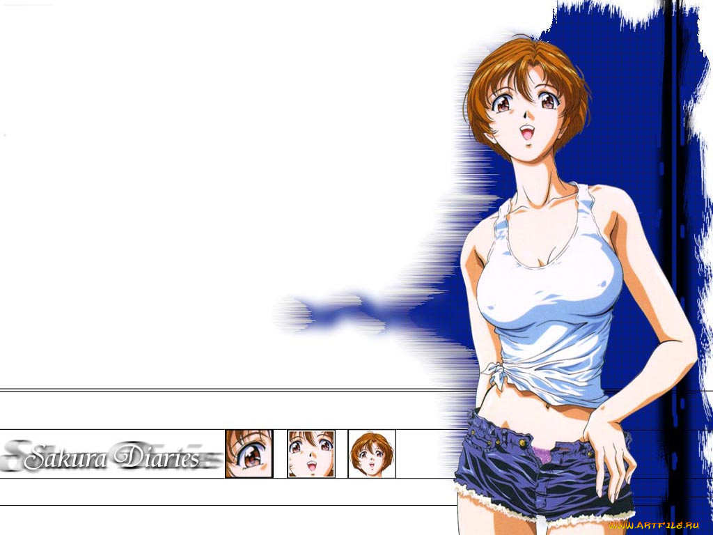 аниме, sakura, diaries, девушка, глаза, волосы