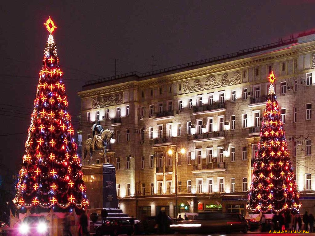 тверская, площадь, памятник, юрию, долгорукому, города, москва, россия