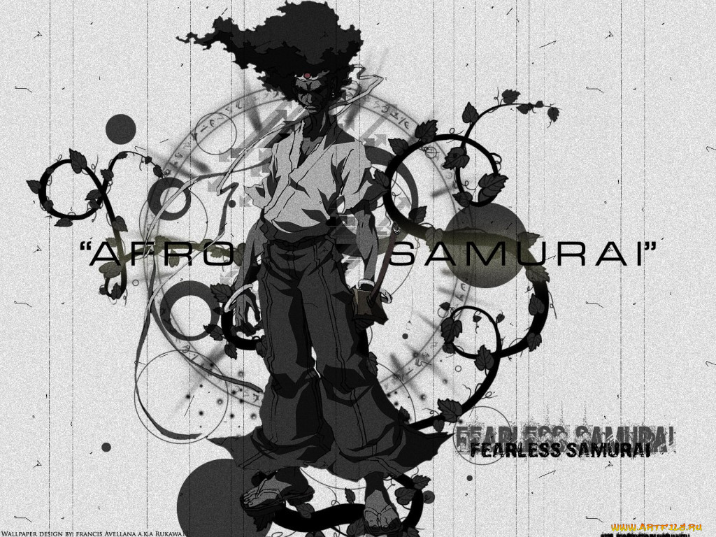 аниме, afro, samurai