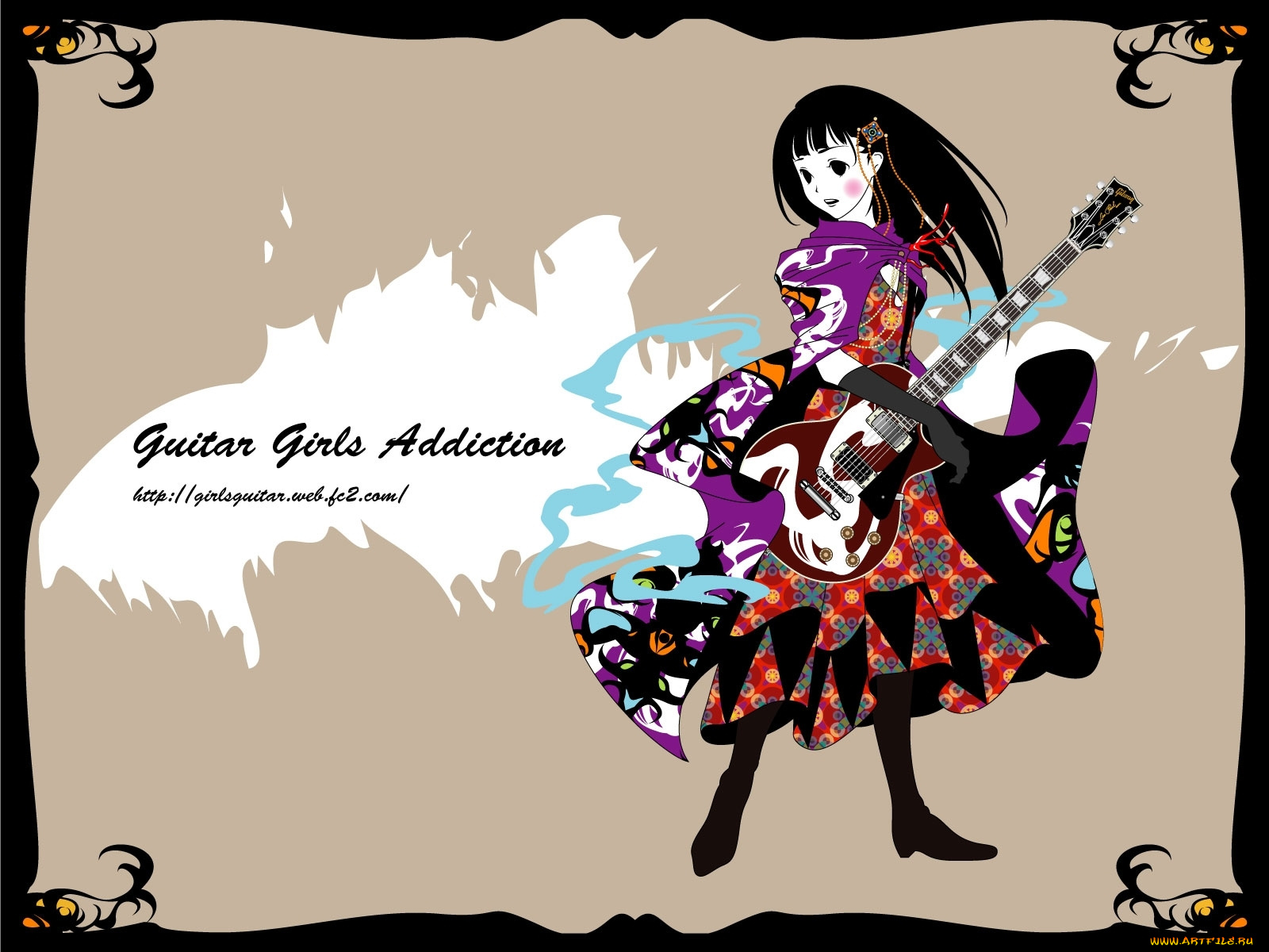 аниме, guitar, girls, addiction
