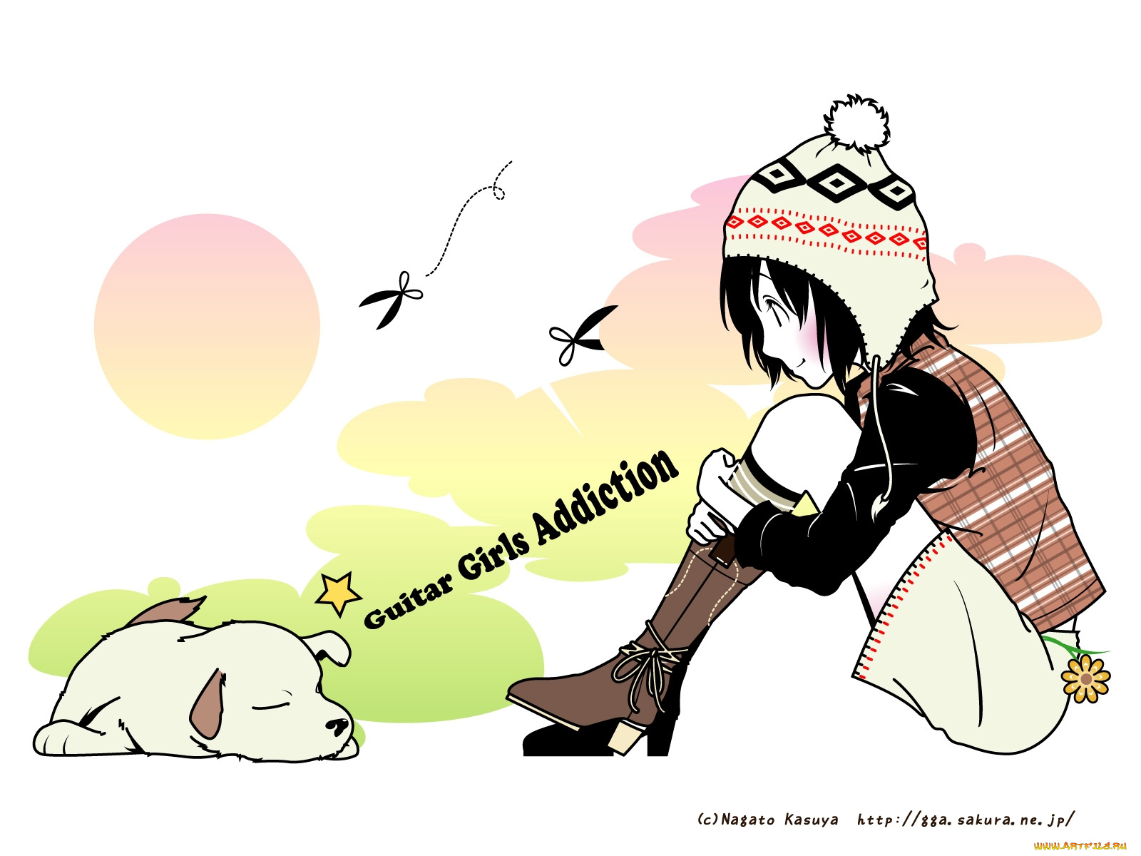 аниме, guitar, girls, addiction