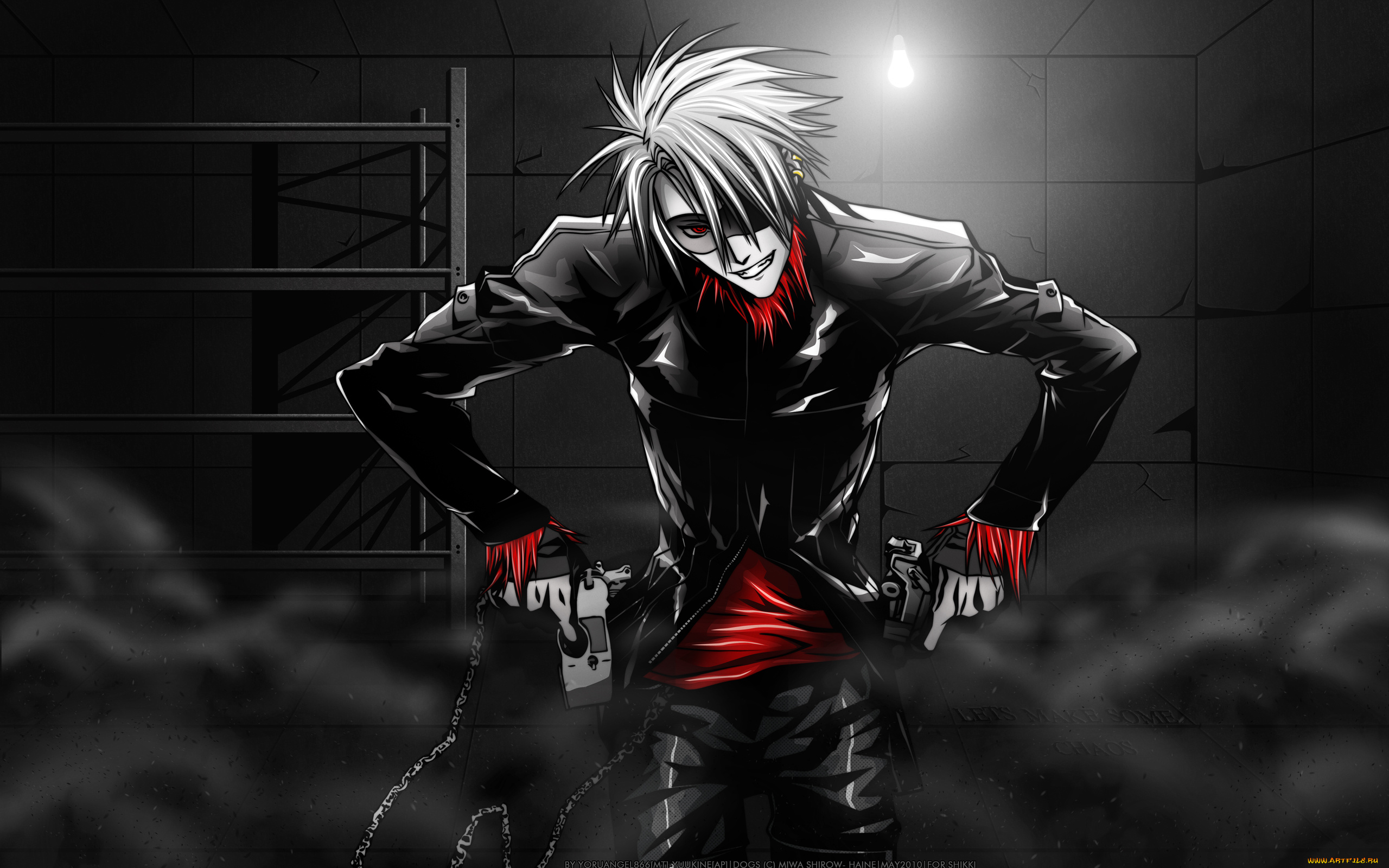 аниме, dogs, bullets, carnage