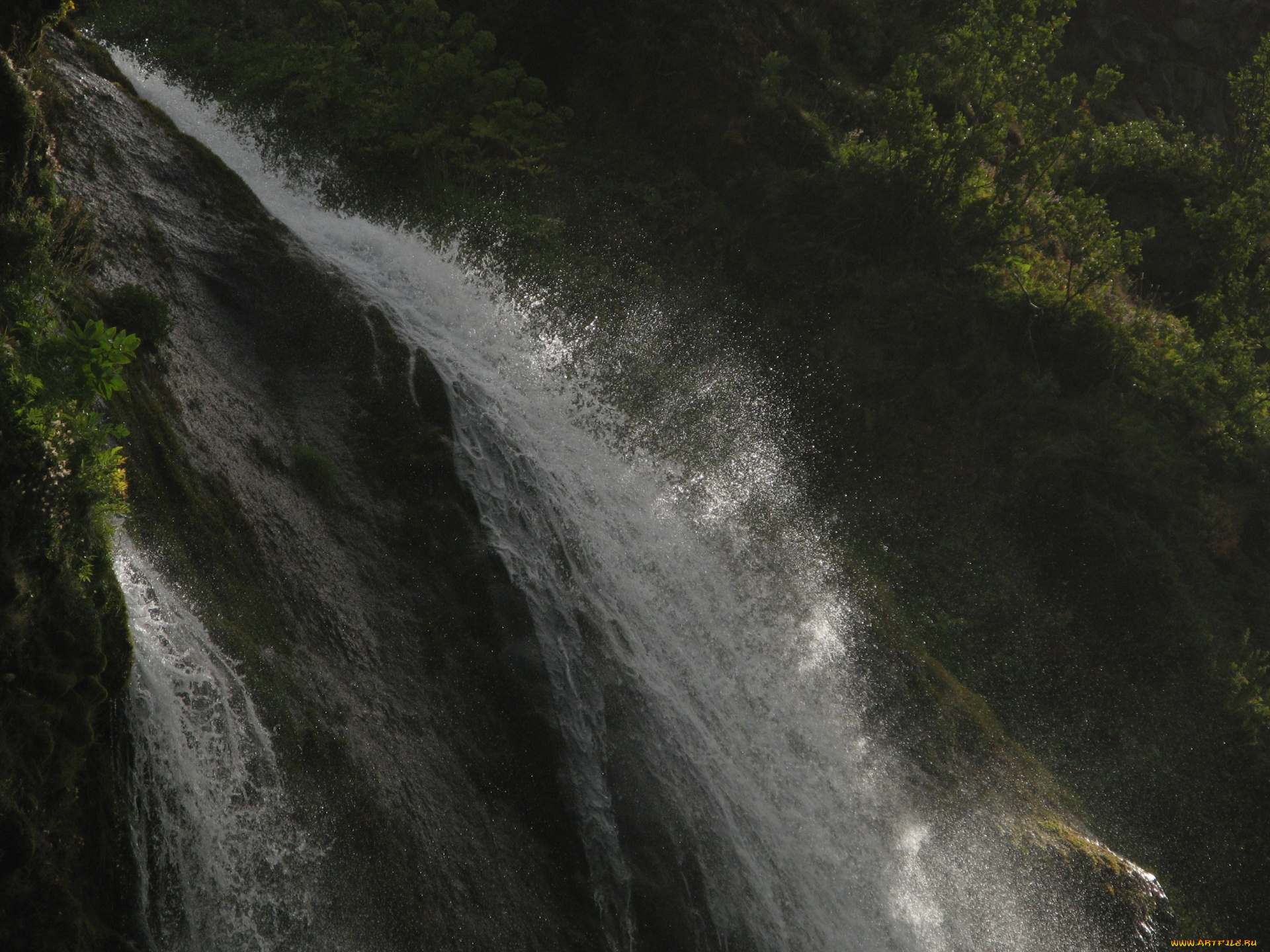 природа, водопады, вода, поток