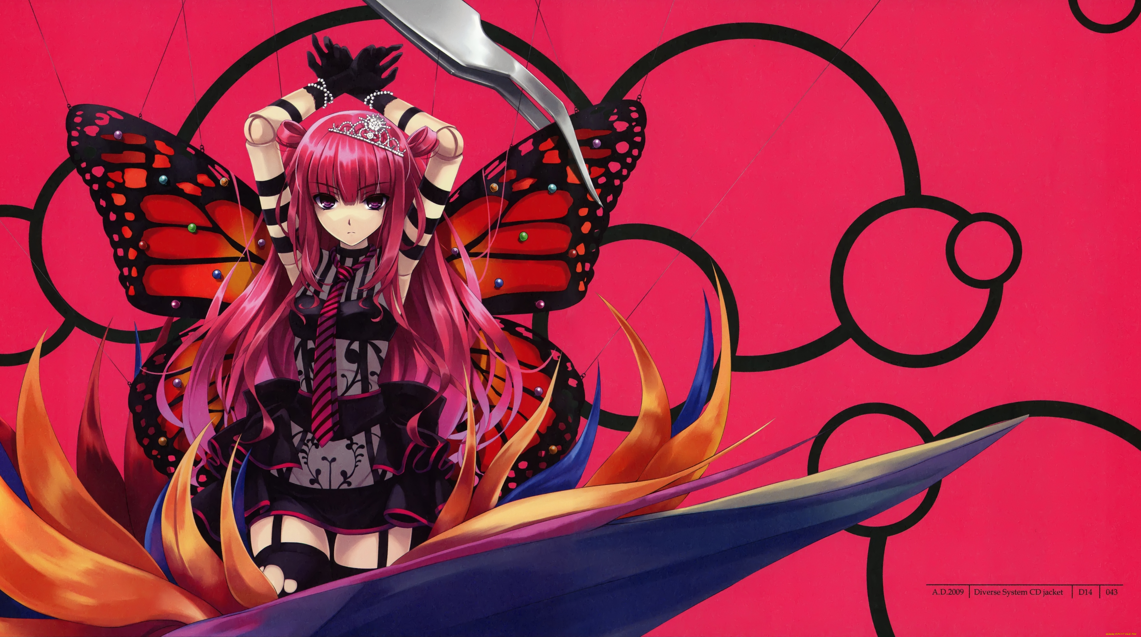 аниме, beatmania, крылья, девушка