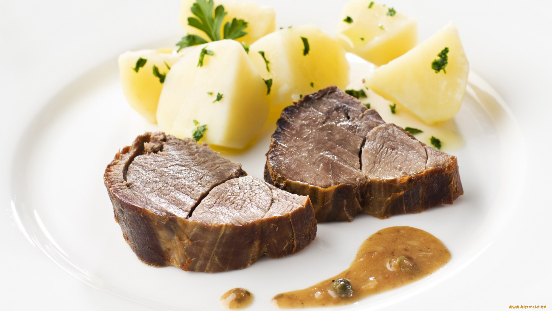 еда, вторые, блюда, картошка, зелень, мясо