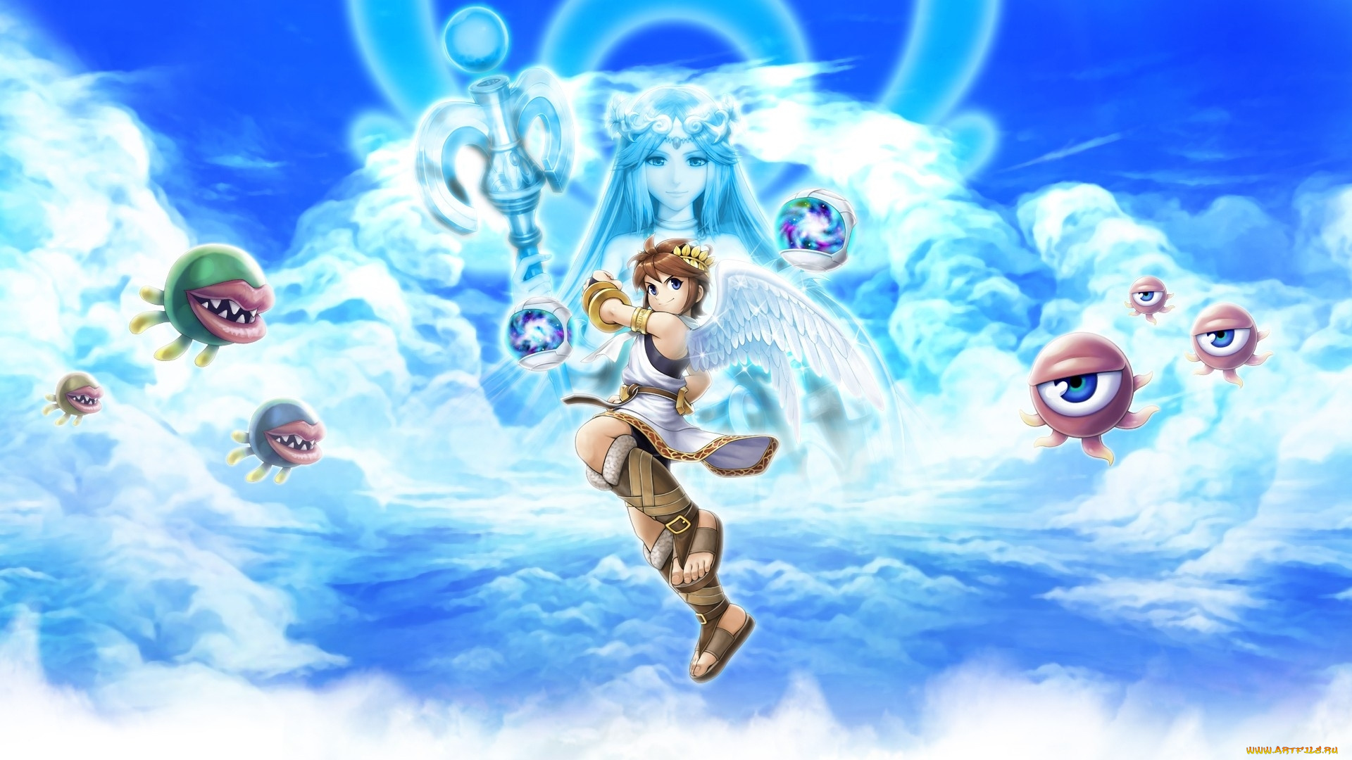 kid, icarus, uprising, видео, игры, крылья