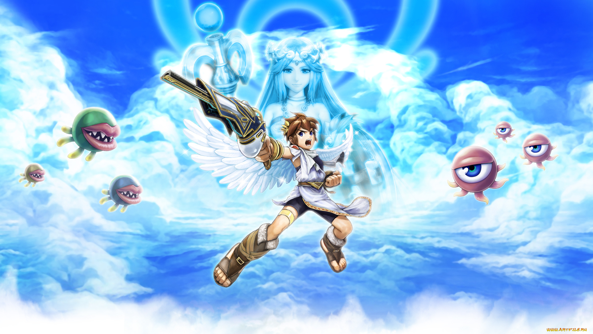 kid, icarus, uprising, видео, игры, крылья