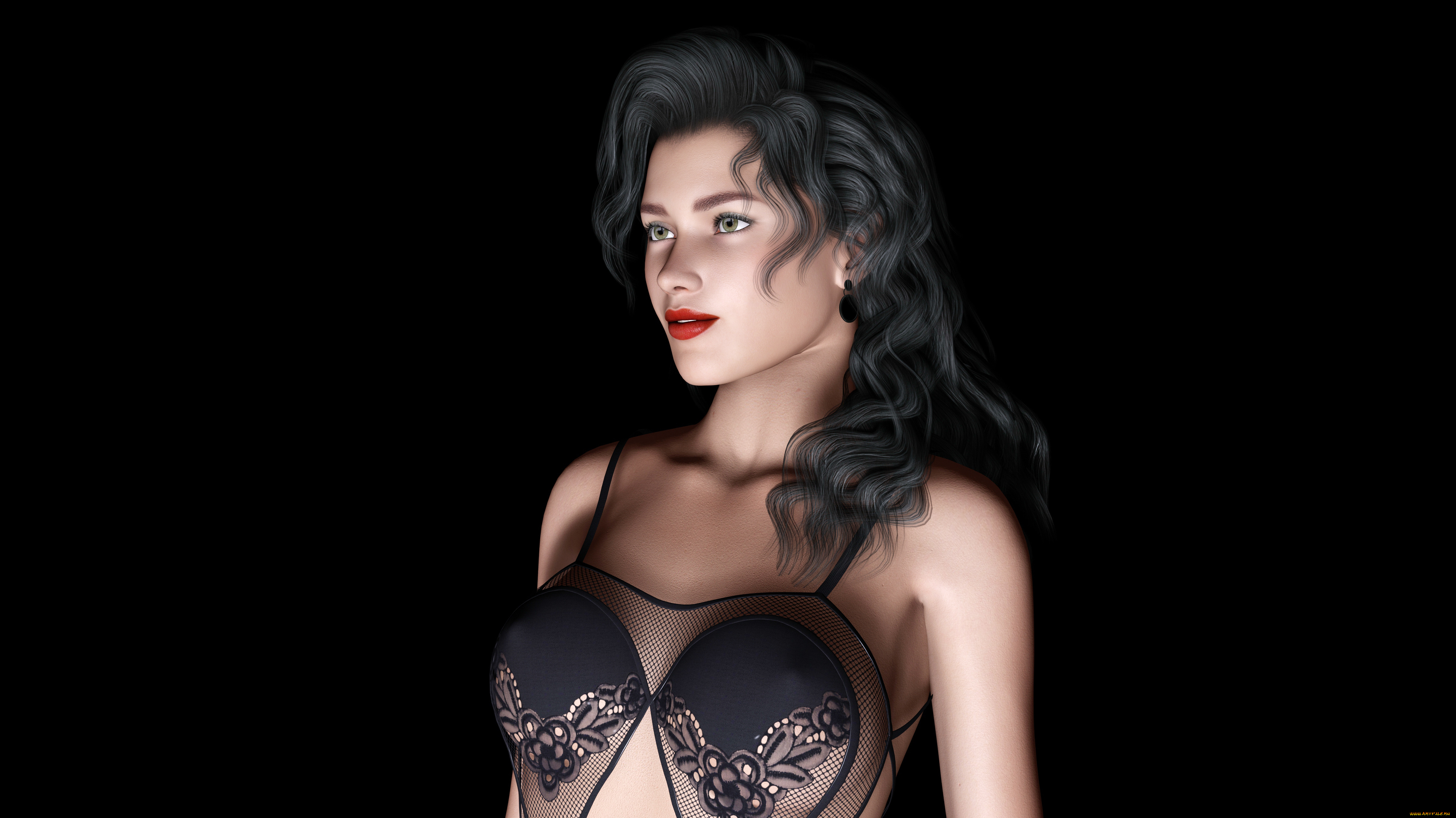 3д, графика, people, люди, девушка, взгляд