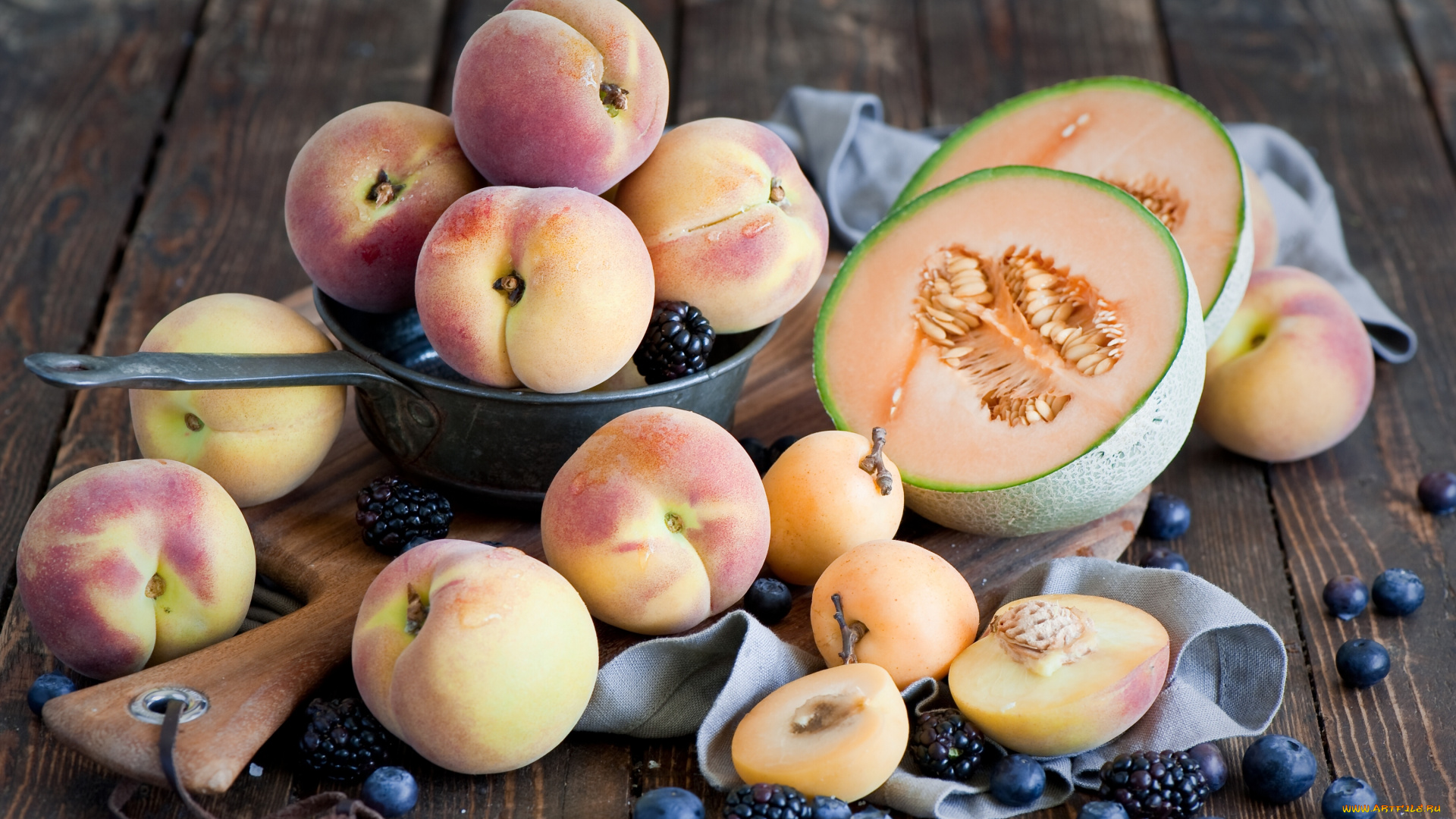 еда, фрукты, , ягоды, персики, абрикосы, дыня, ягоды