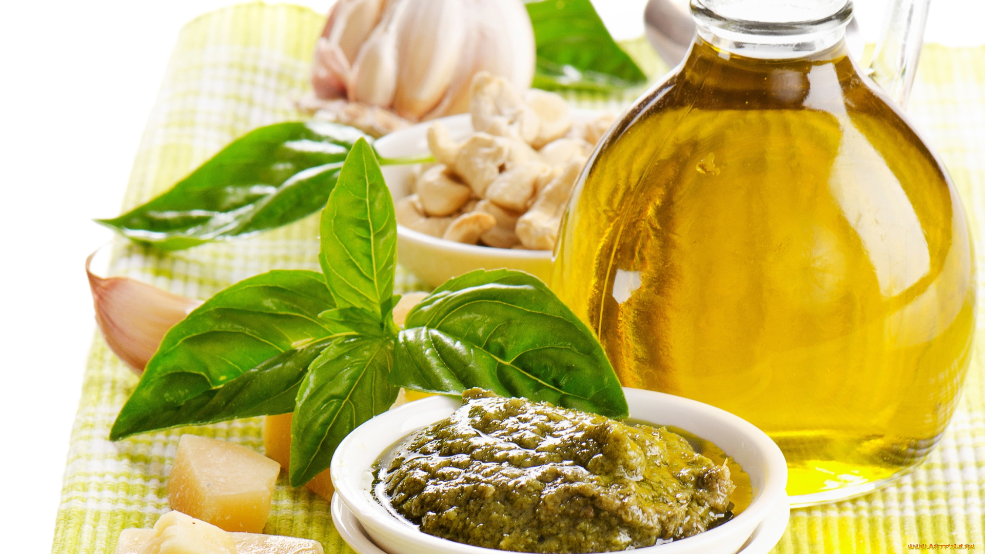 еда, разное, базилик, масло, кешью, сыр, хумус