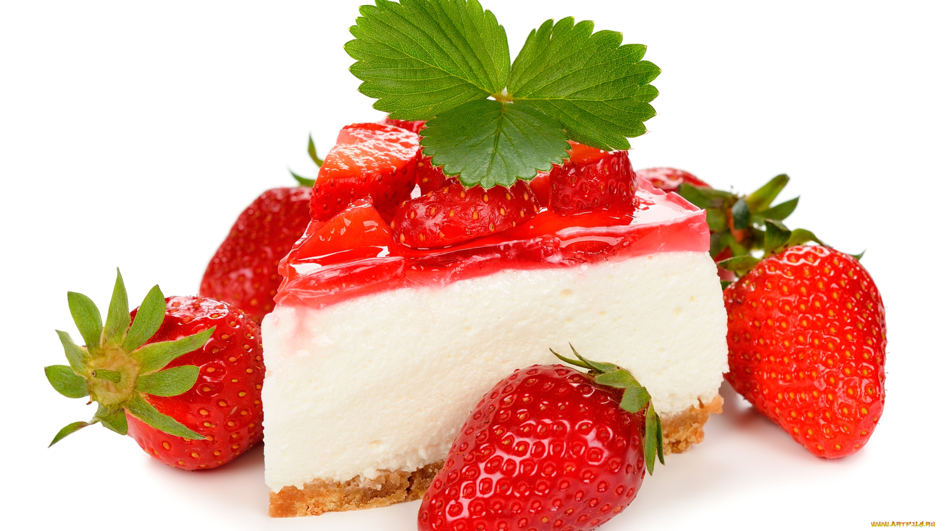 еда, торты, клубника