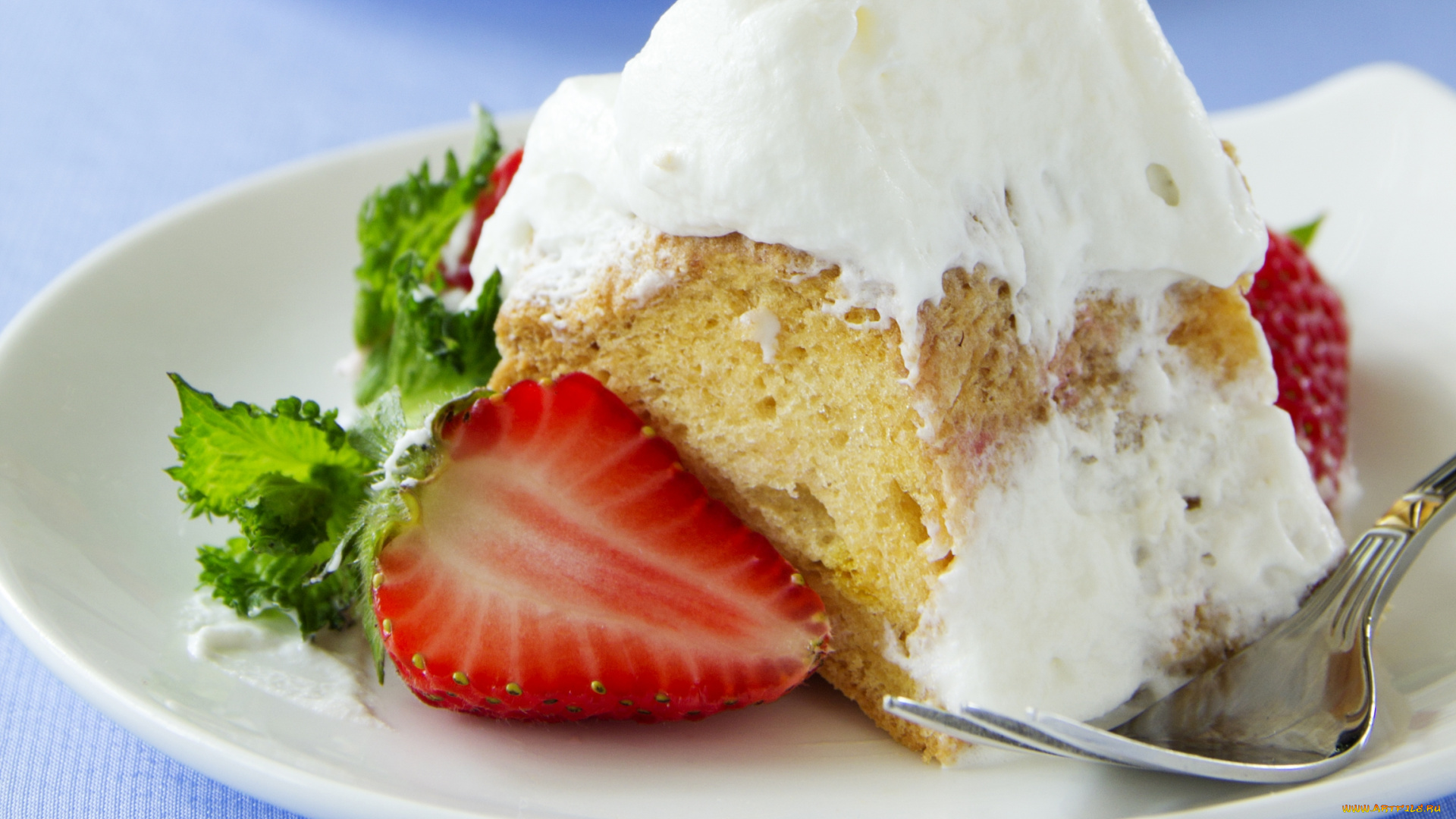 еда, торты, крем, клубника