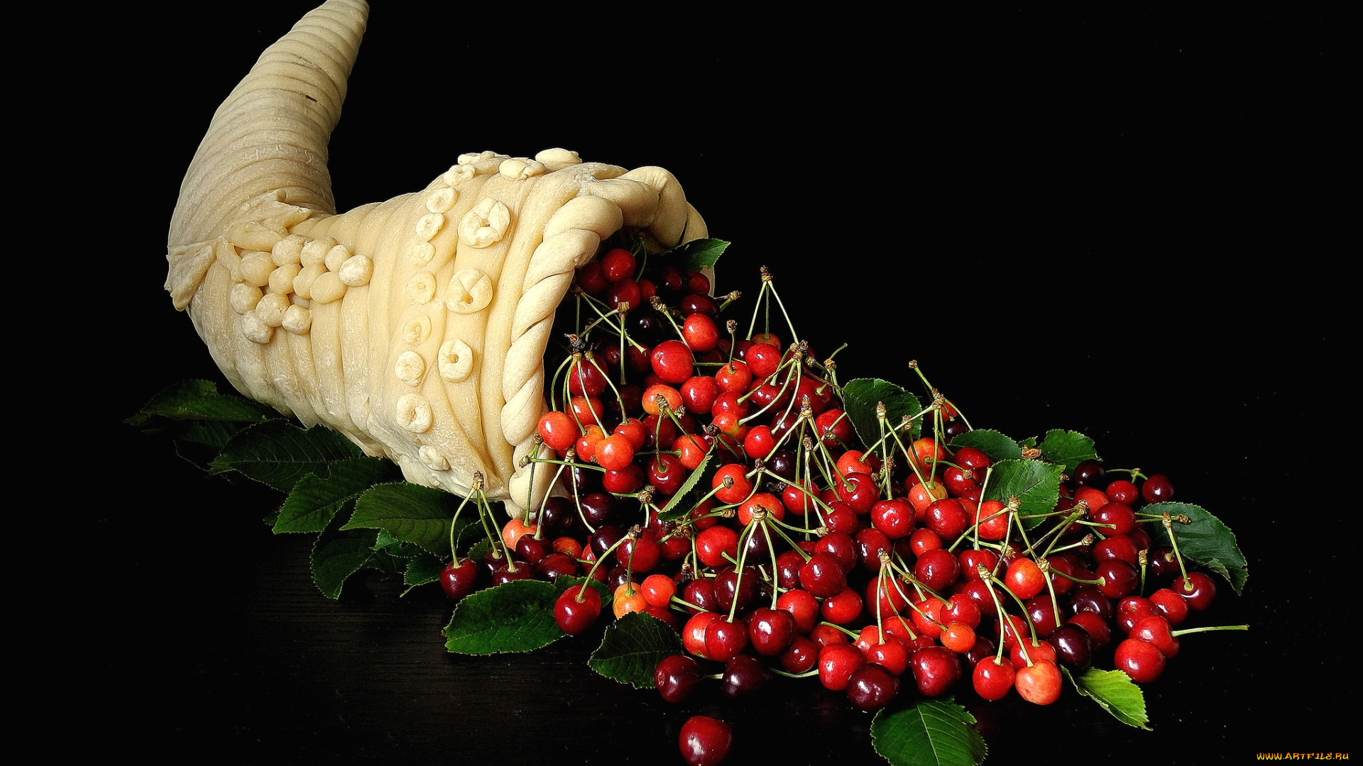 еда, вишня, , черешня, ягоды, рог