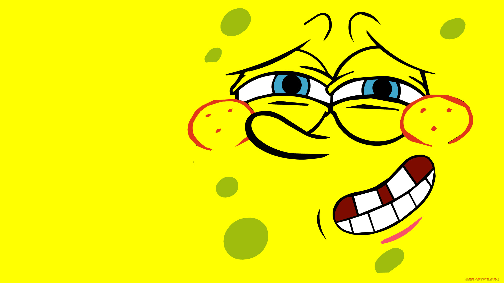 мультфильмы, spongebob, squarepants, рот, глаза