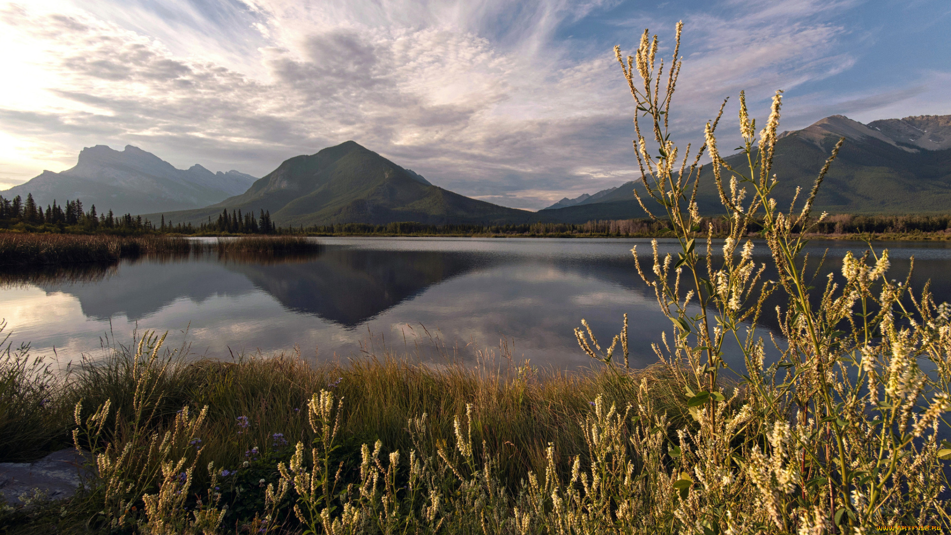 природа, реки, озера, горы, озеро, лето, отражение