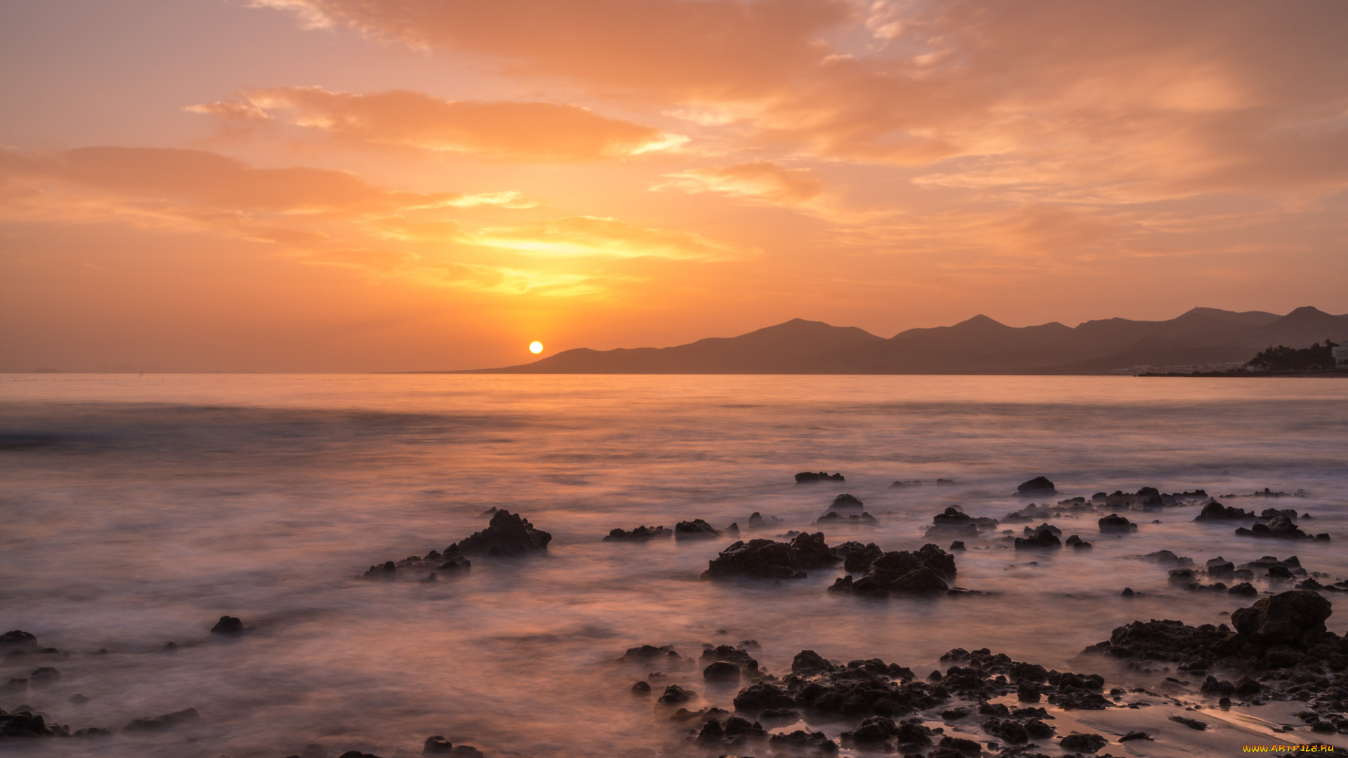 природа, восходы, закаты, тучи, прибой, камни, вечер, океан, дымка