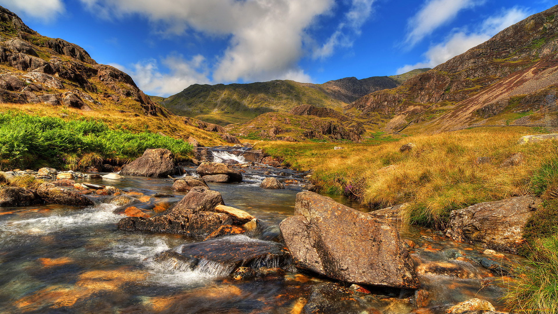 snoudoniya, англия, природа, горы, ручей, парк, snoudoniya, англия