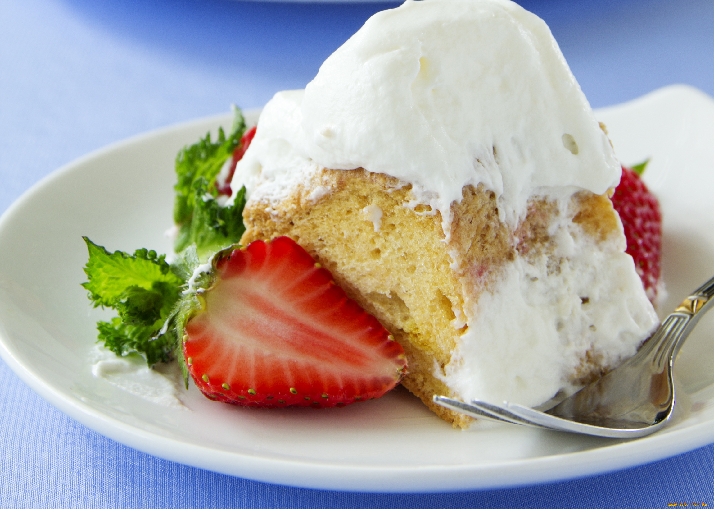 еда, торты, крем, клубника