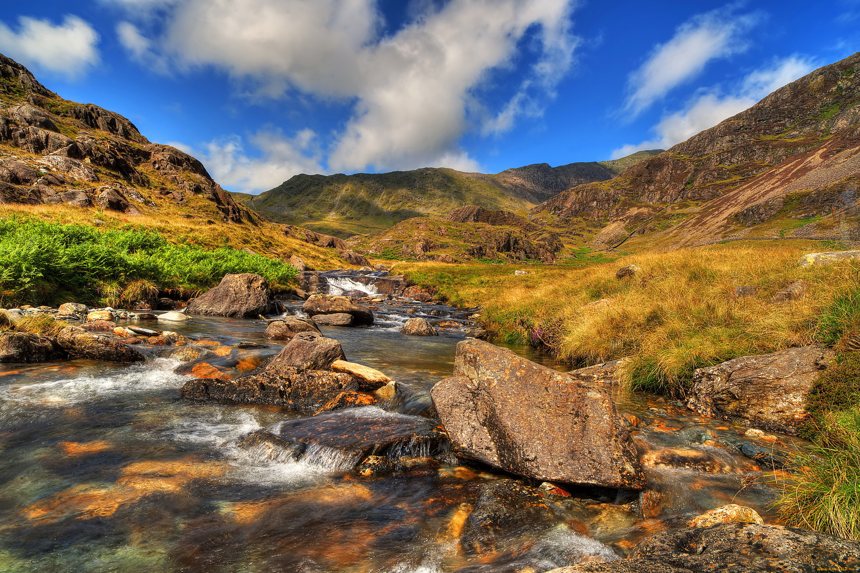 snoudoniya, англия, природа, горы, ручей, парк, snoudoniya, англия