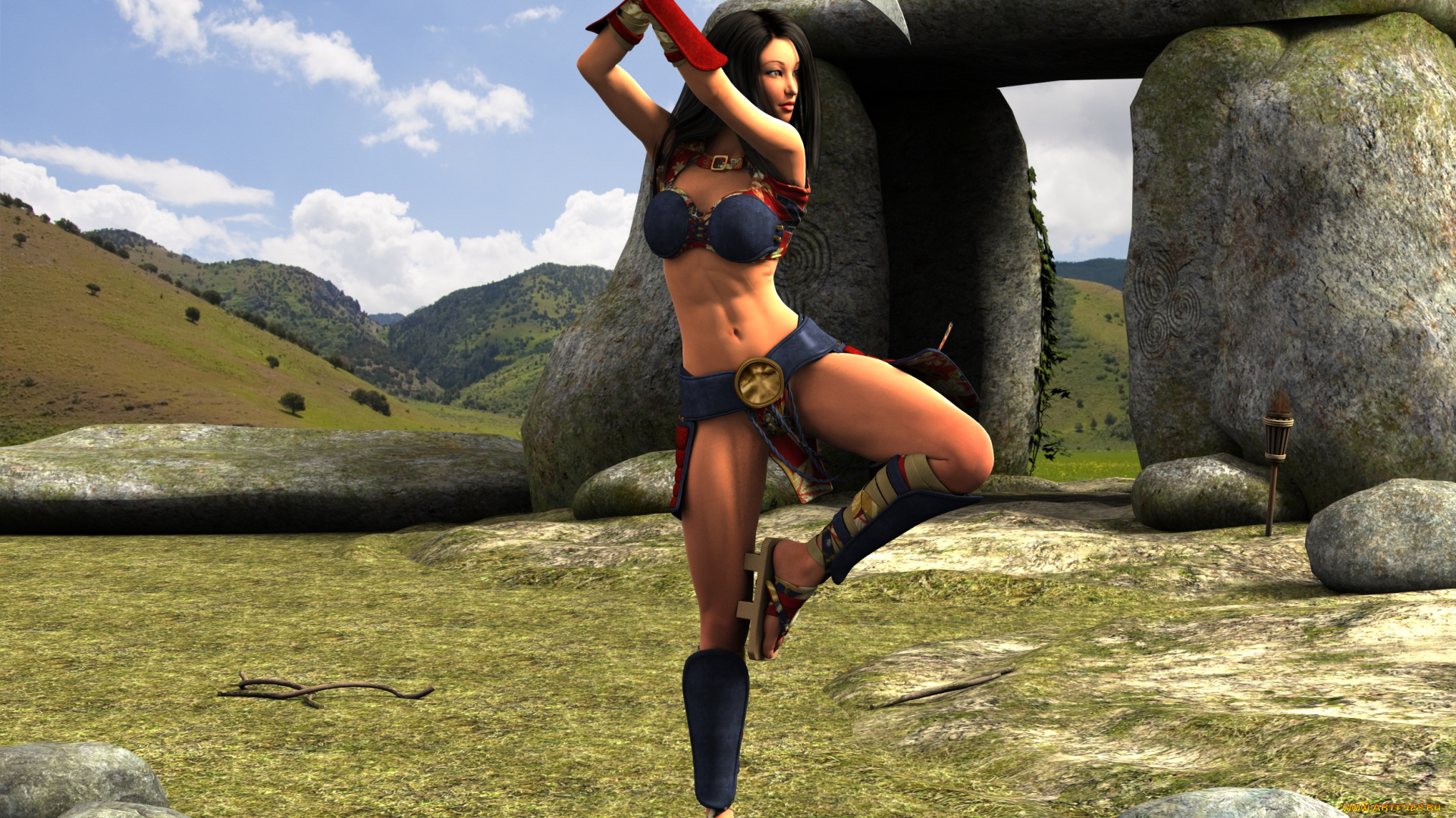 3д, графика, амазонки, , amazon, оружие, фон, девушка, взгляд