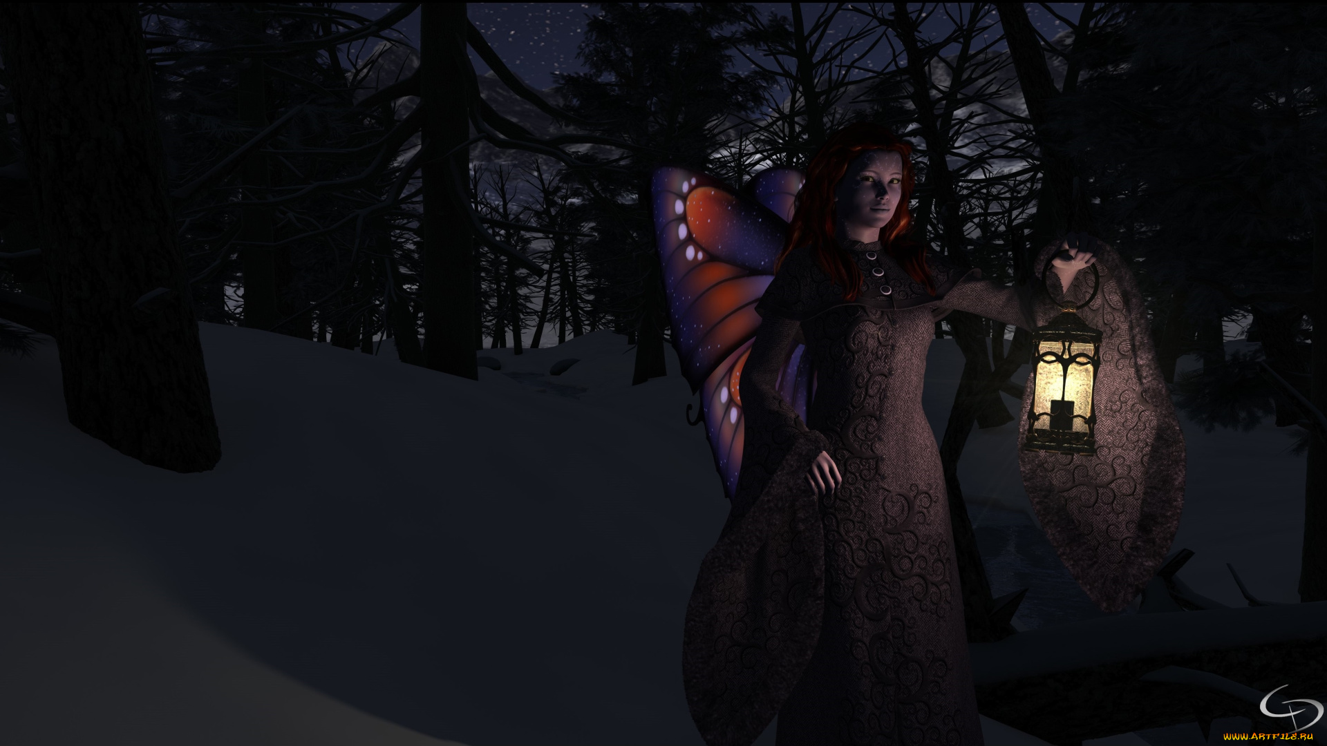 3д, графика, эльфы, , elves, фон, взгляд, фея