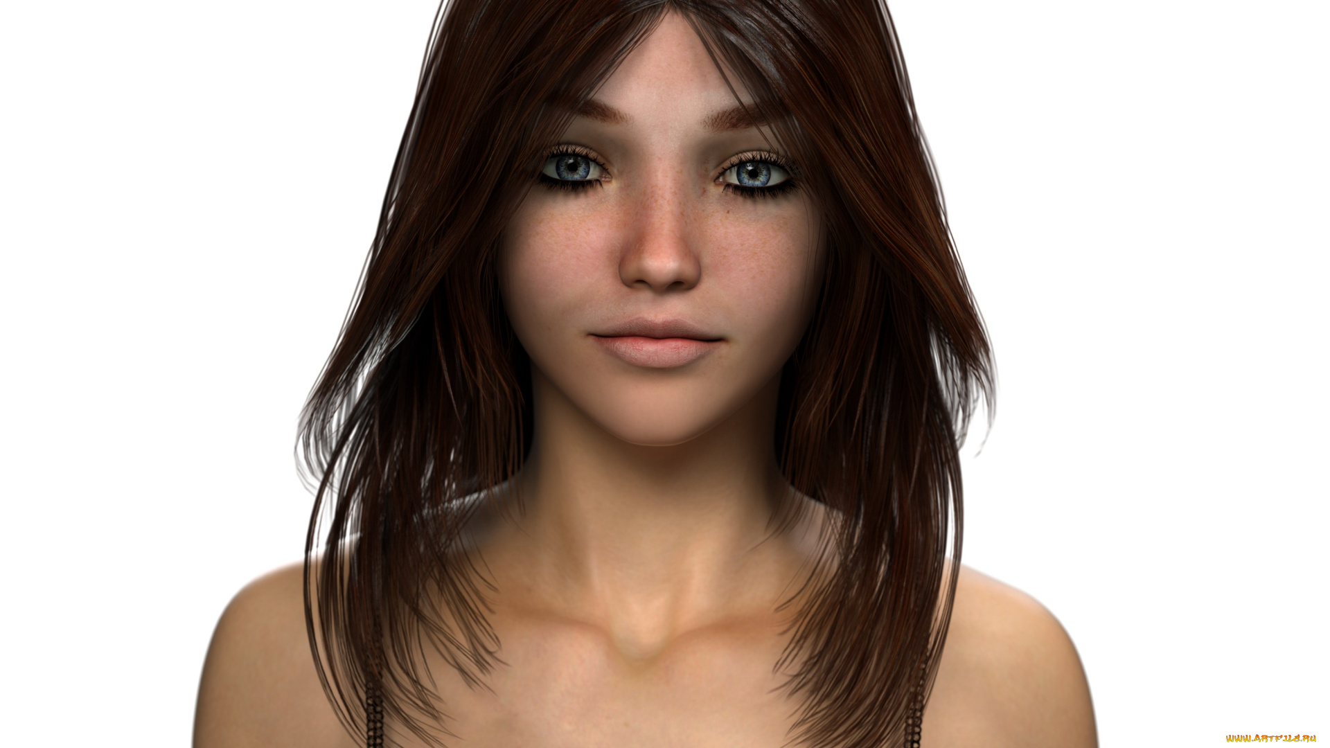 3д, графика, портрет, , portraits, взгляд, девушка, фон