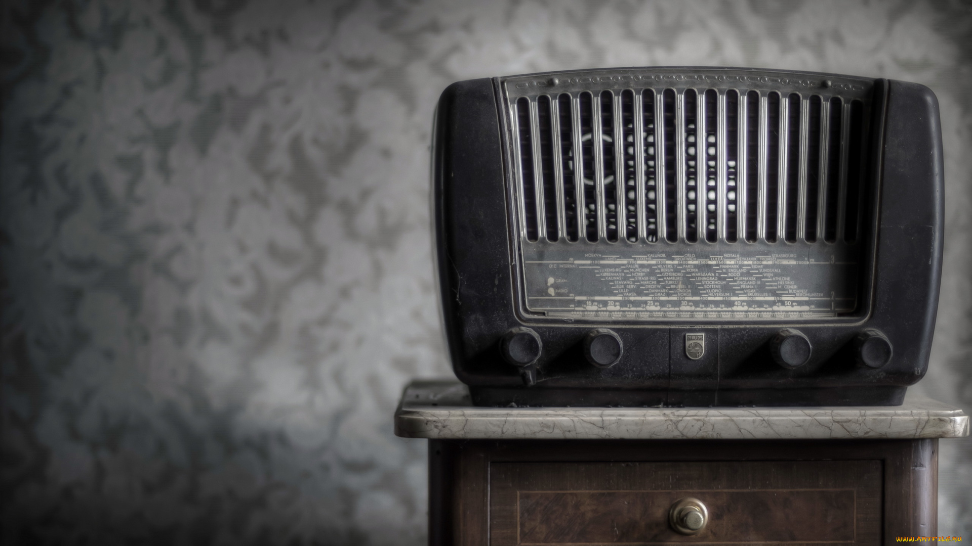 разное, ретро, , винтаж, тумба, старье, приемник, радио, паутина, обои
