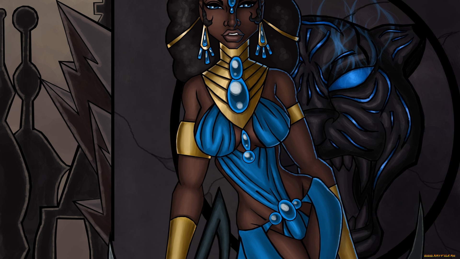 рисованное, люди, девушка, взгляд, фон, оружие