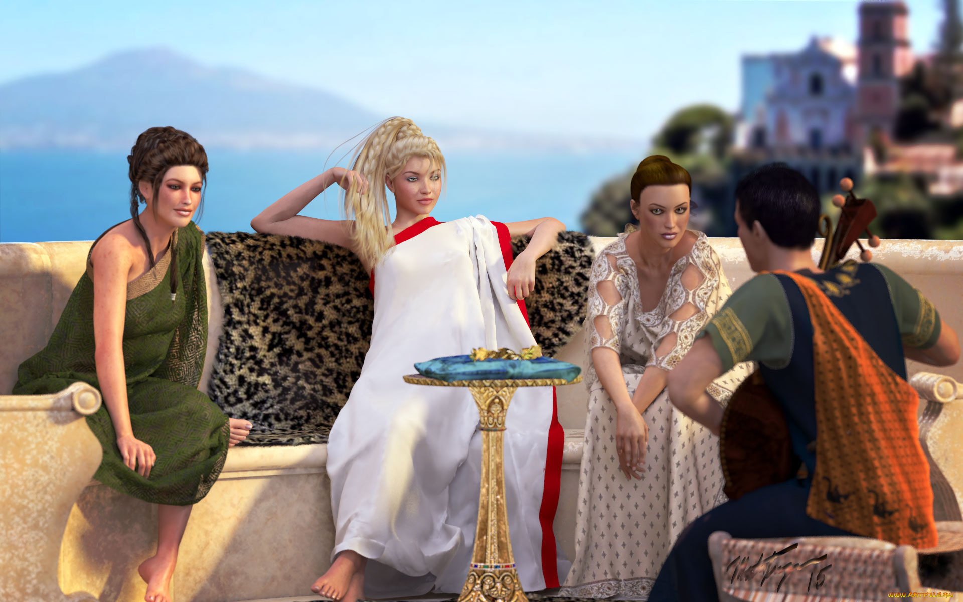 3д, графика, люди, , people, взгляд, девушки, мужчина, фон