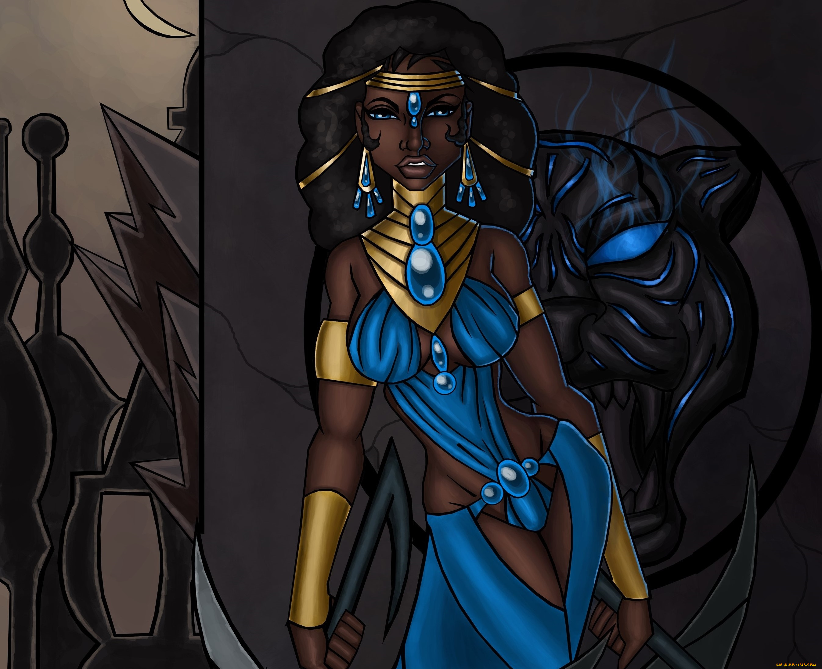 рисованное, люди, девушка, взгляд, фон, оружие