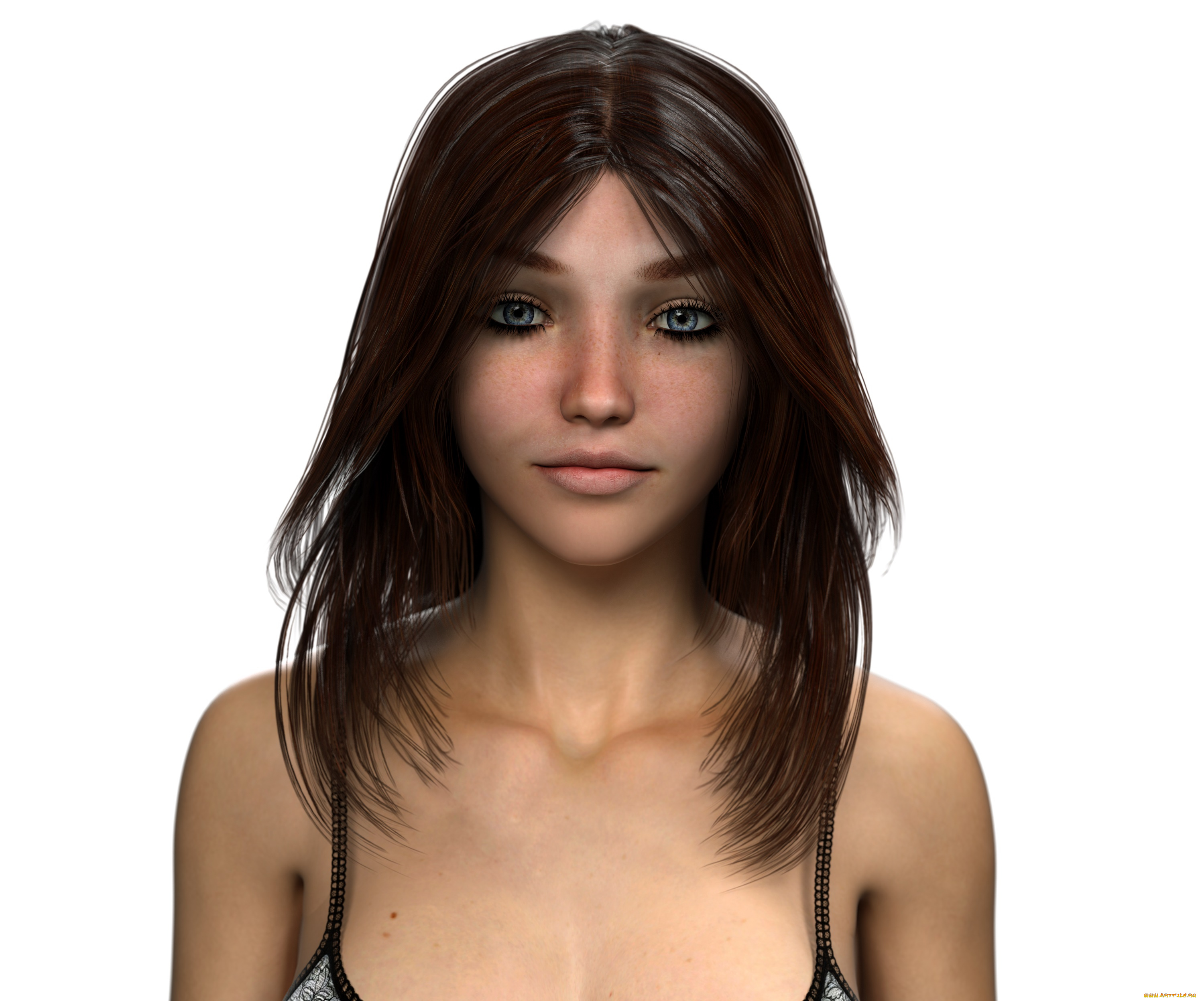 3д, графика, портрет, , portraits, взгляд, девушка, фон