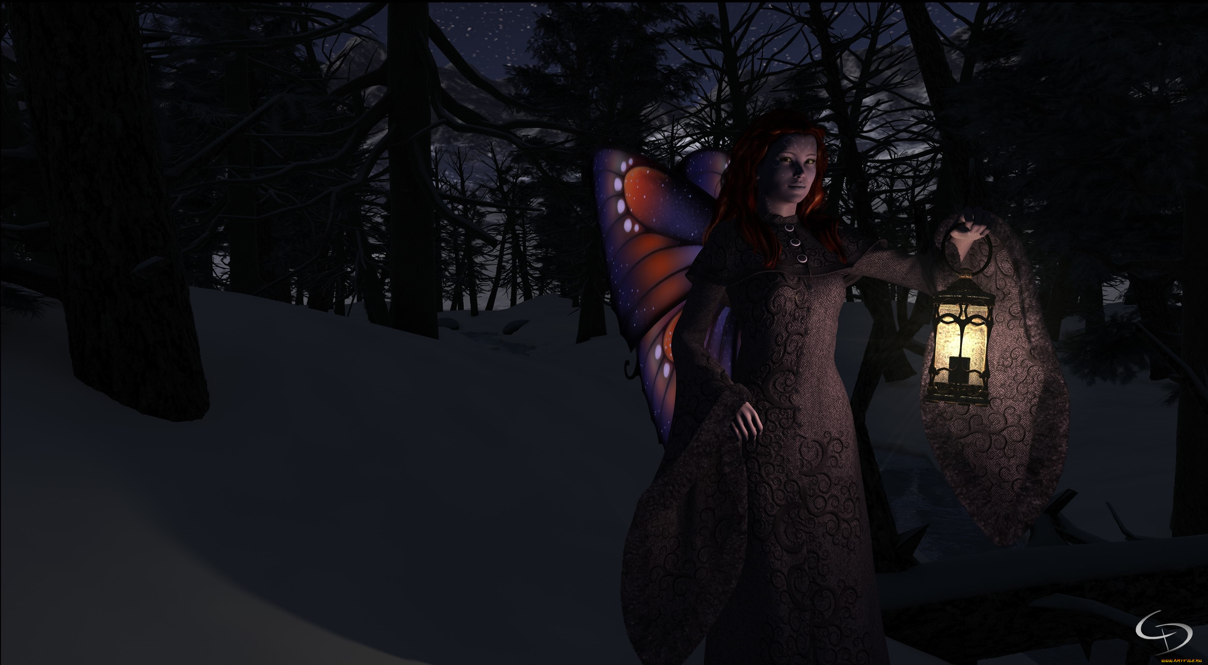 3д, графика, эльфы, , elves, фон, взгляд, фея