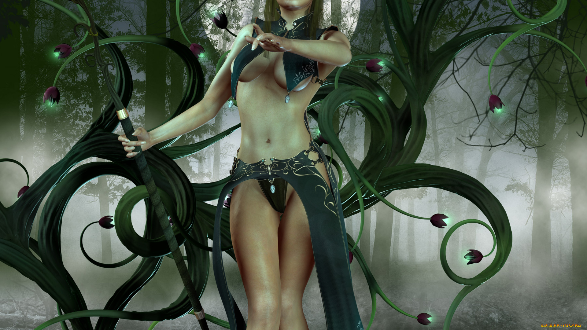 3д, графика, фантазия, , fantasy, взгляд, девушка, фон