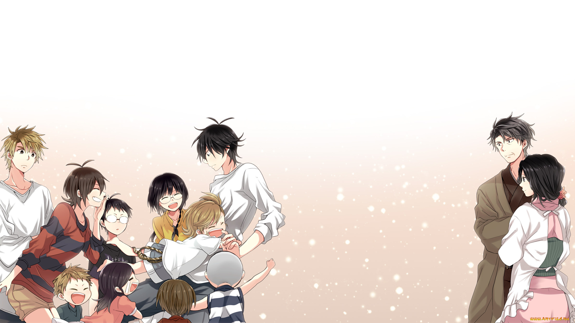 аниме, barakamon, дети, парень, люди