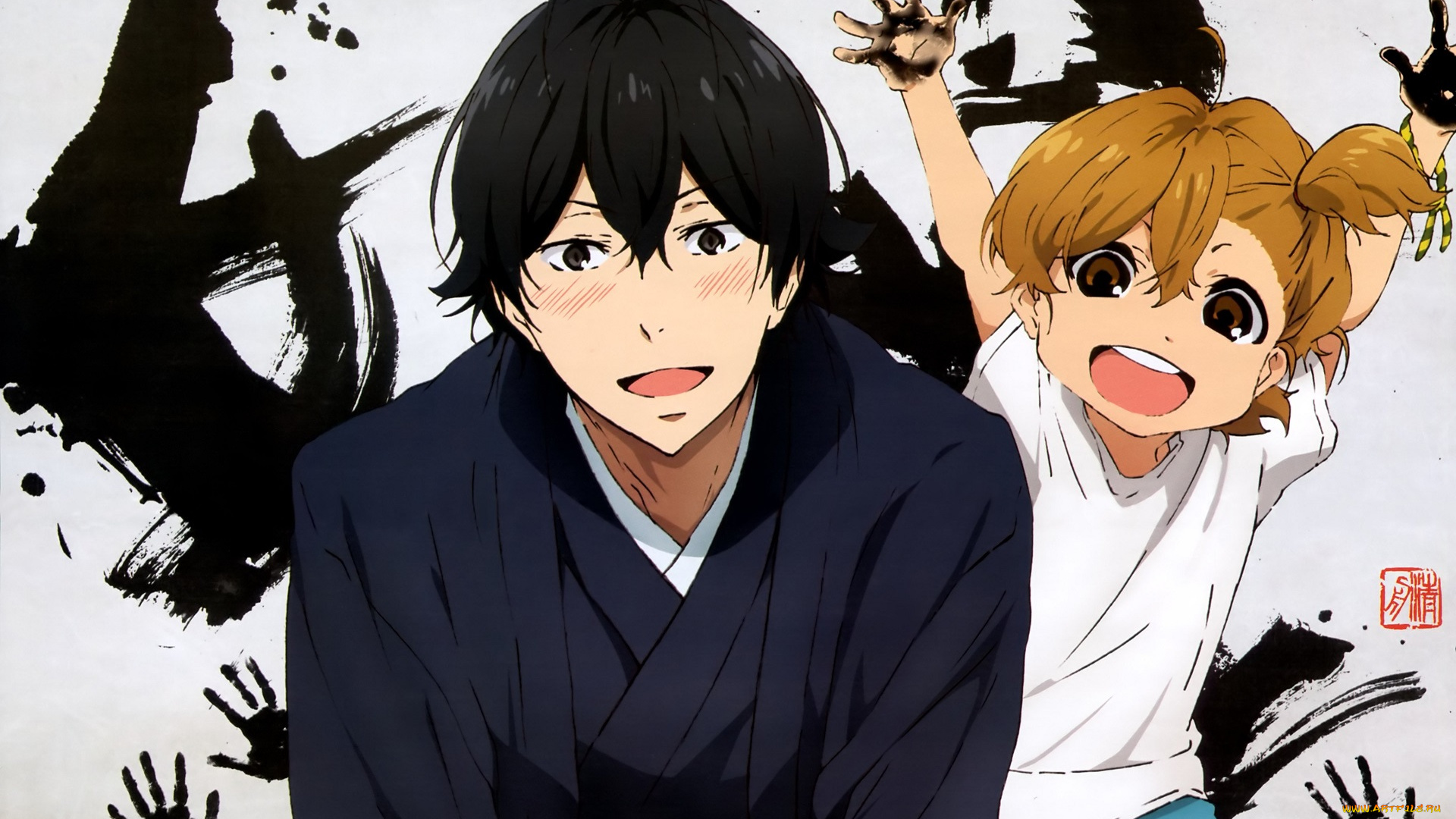аниме, barakamon, парень, девочка