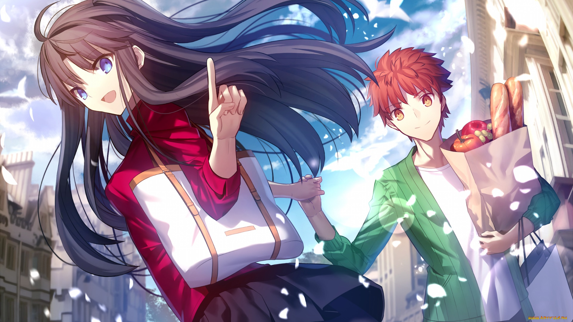 аниме, fate, stay, night, взгляд, девушка, фон