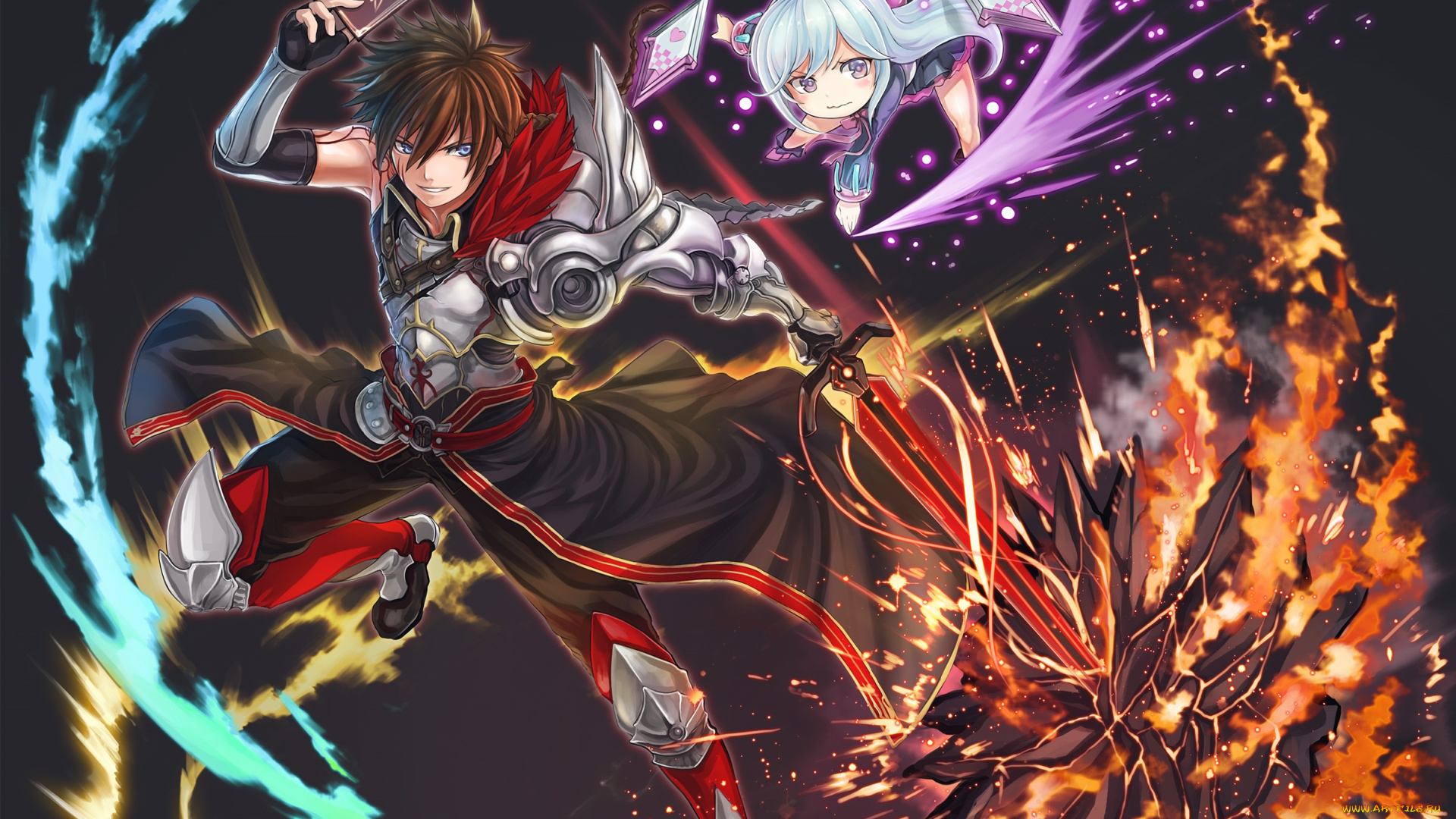 аниме, kaku-san-sei, million, arthur, меч, парень, магия, девочка